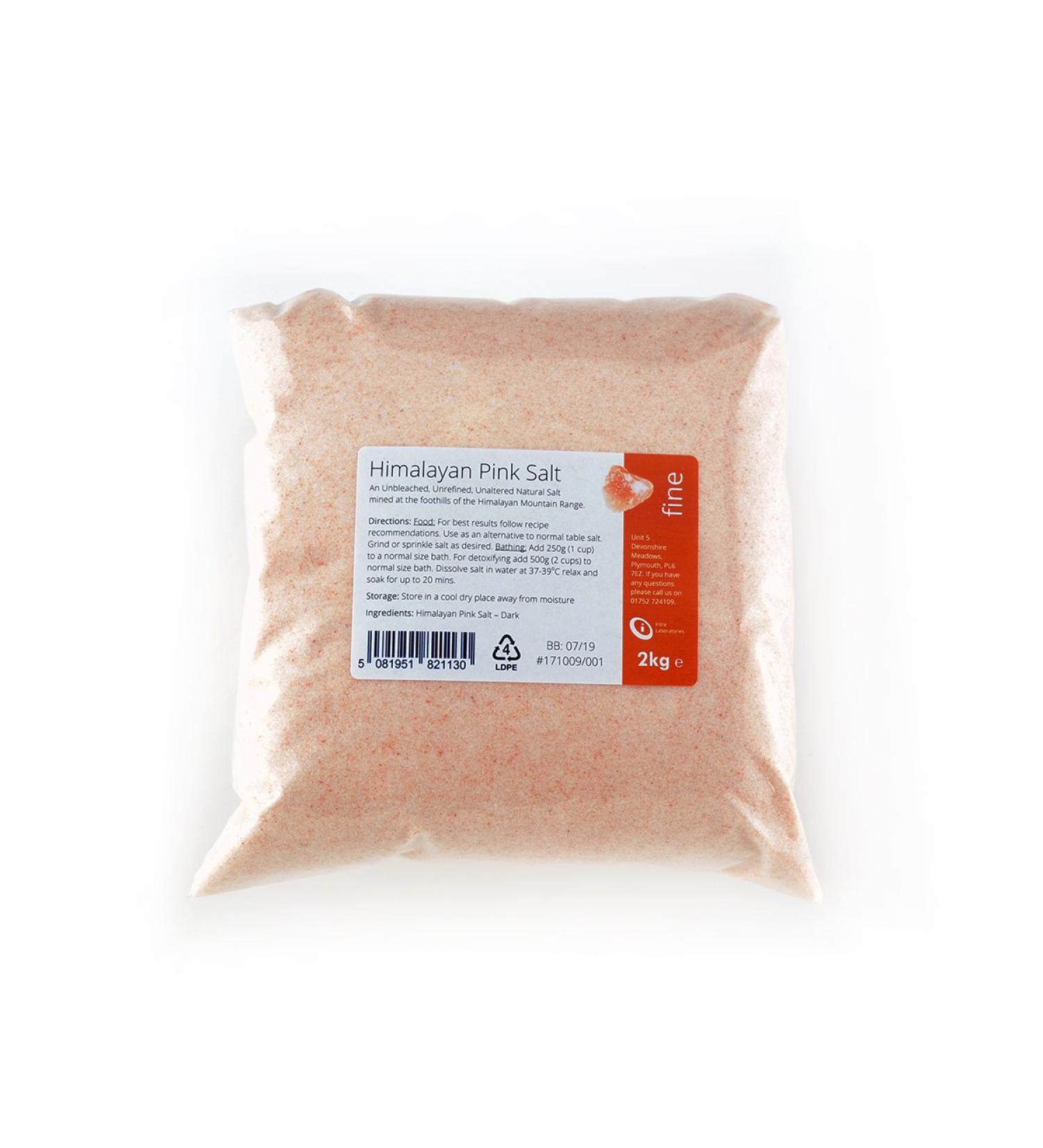 Himalayan Pink Salt Fine Grade 2kg - Natural & Unrefined Pink Salt from the Himalayas Rock Salt 2 kg (Pack of 1)