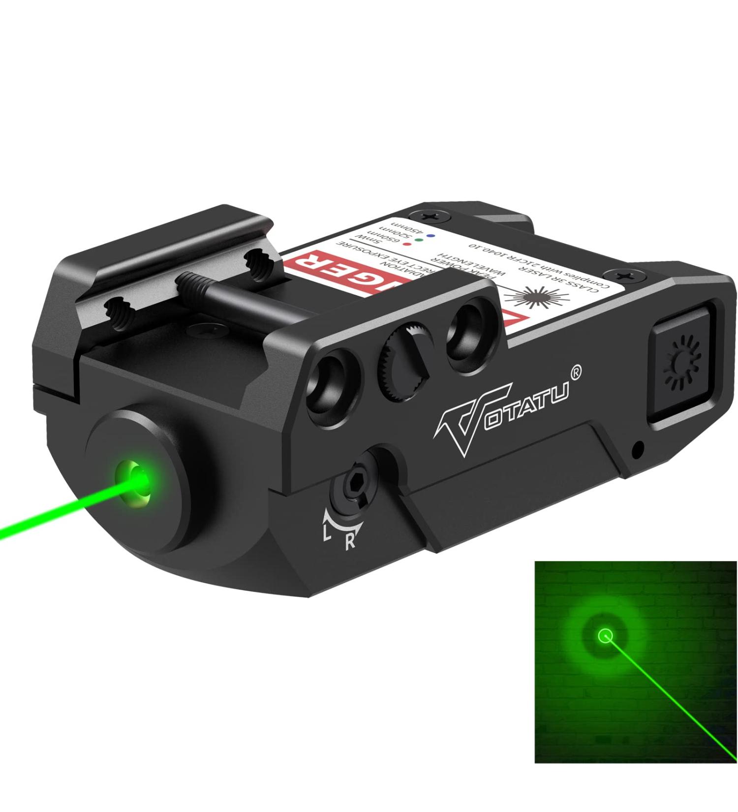 VOTATU H3L-GC Green Pistol Laser Sight | Ultra Low Profile Circle Dot Laser | Strobe Mode | USB Rechargeable - Buy Online on GoSupps.com