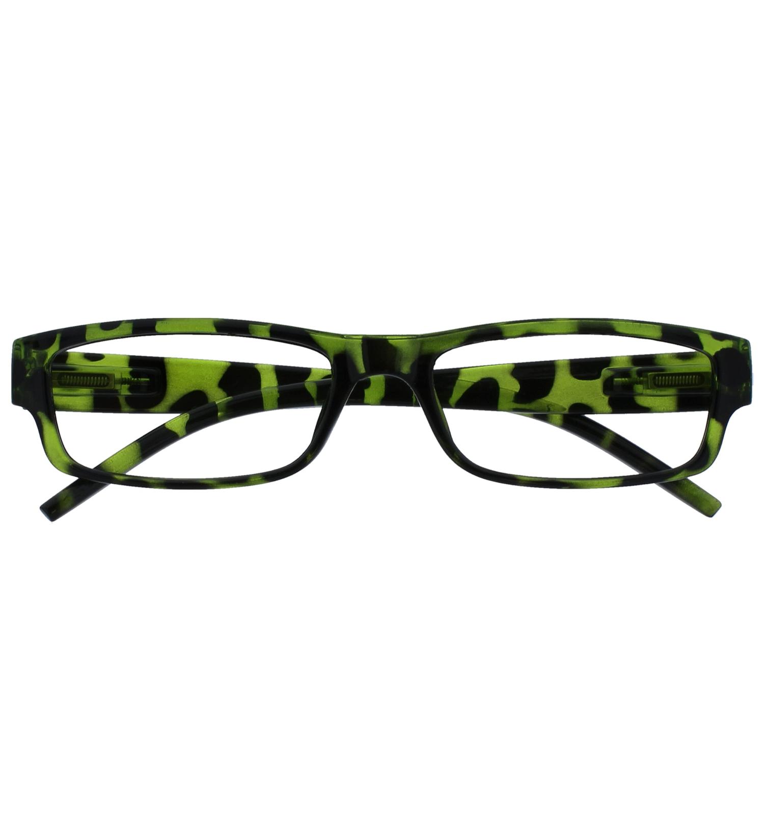 Green Tortoiseshell Reading Glasses +2.00 Magnification | Lightweight & Comfortable Readers for Men and Women | R32-6 - Buy Online on GoSupps.com