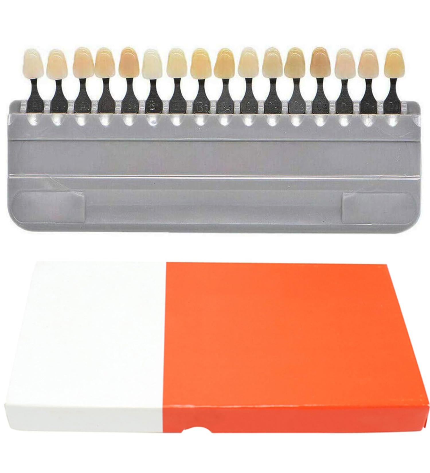 16 Colors Teeth Whitening Shade Guide | Porcelain Tooth Bleaching Chart for Professionals & Home Use - Buy Online on GoSupps.com