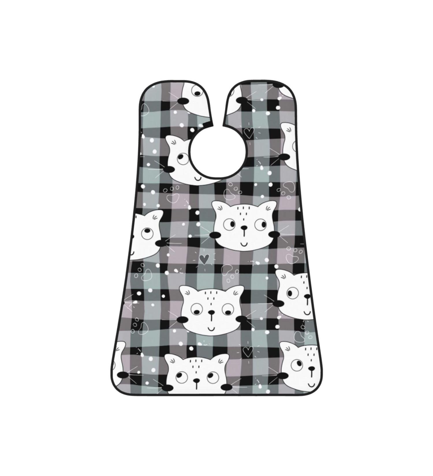 Cute Cat Beard Bib | Buffalo Plaid Heart Hair Catcher | Non-Stick Grooming Cloth for Shaving & Trimming | Perfect Gift for Men - Buy Online on GoSupps.com