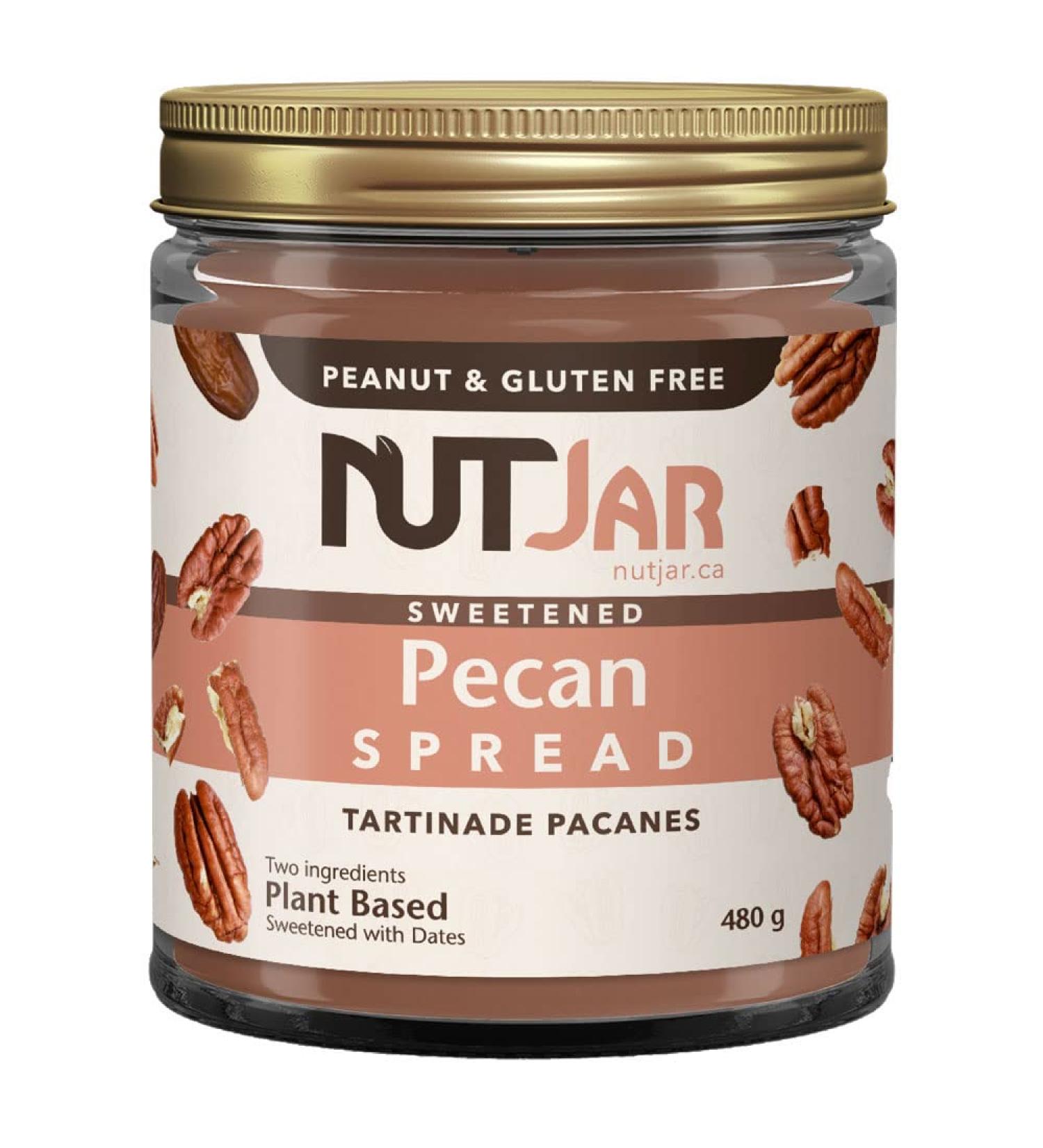 NutJar Premium Pecan Spread 480 g No Artificial Colours or Preservatives Vegan Gluten Free Keto Friendly Made in Canada 480 g (Pack of 1) - Buy Online on GoSupps.com