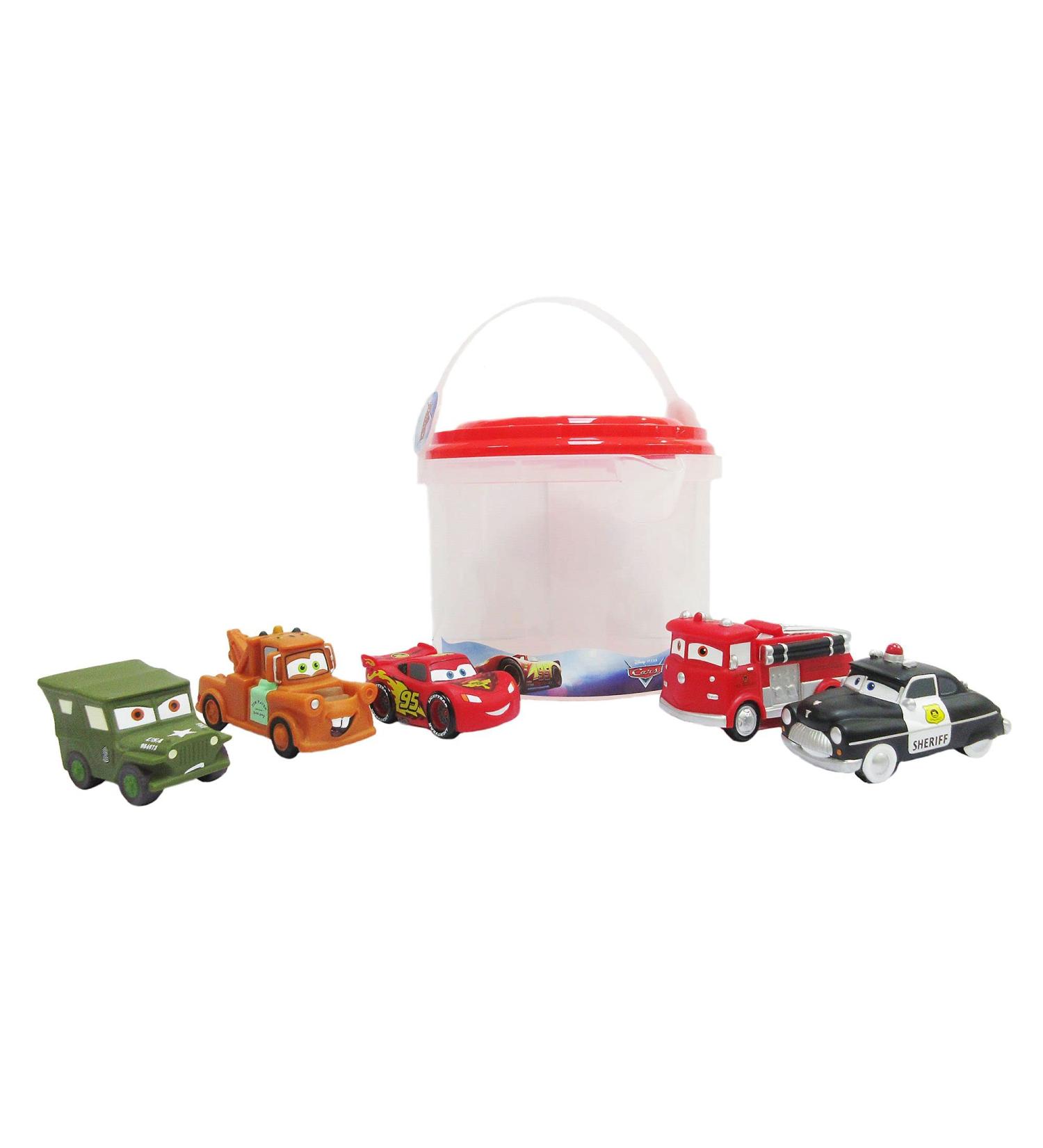 Disney Pixar Cars Bath Toy Set - Lightning McQueen Mater Red Sheriff Sarge Figures - 5 Pc. Play Kit for Kids 6 Months - Buy Online on GoSupps.com