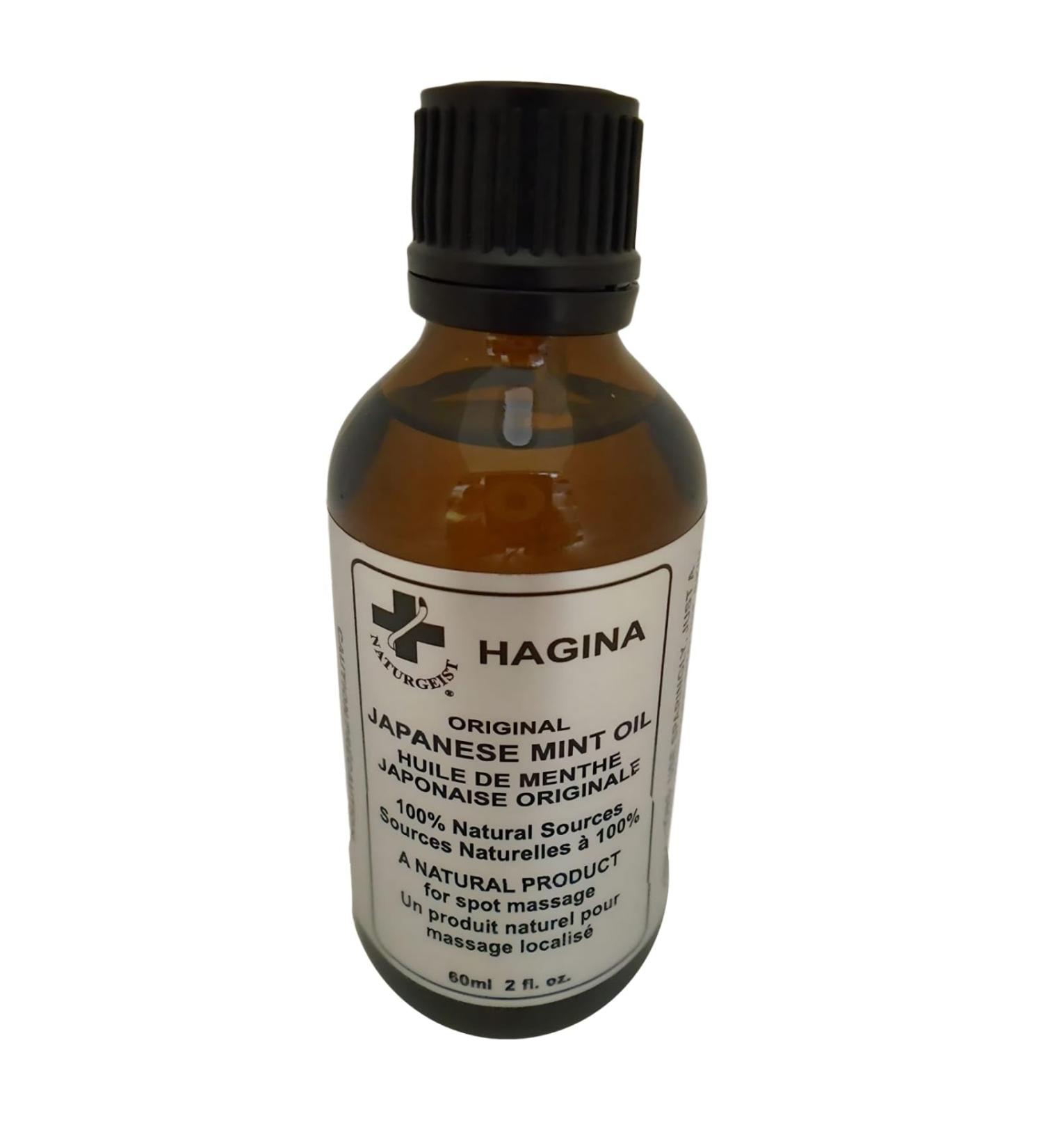 Hagina Original Japanese Mint Oil | 100% Natural Spot Massage Oil | Circulation & Sinus Congestion Relief (60ml - Buy Online on GoSupps.com