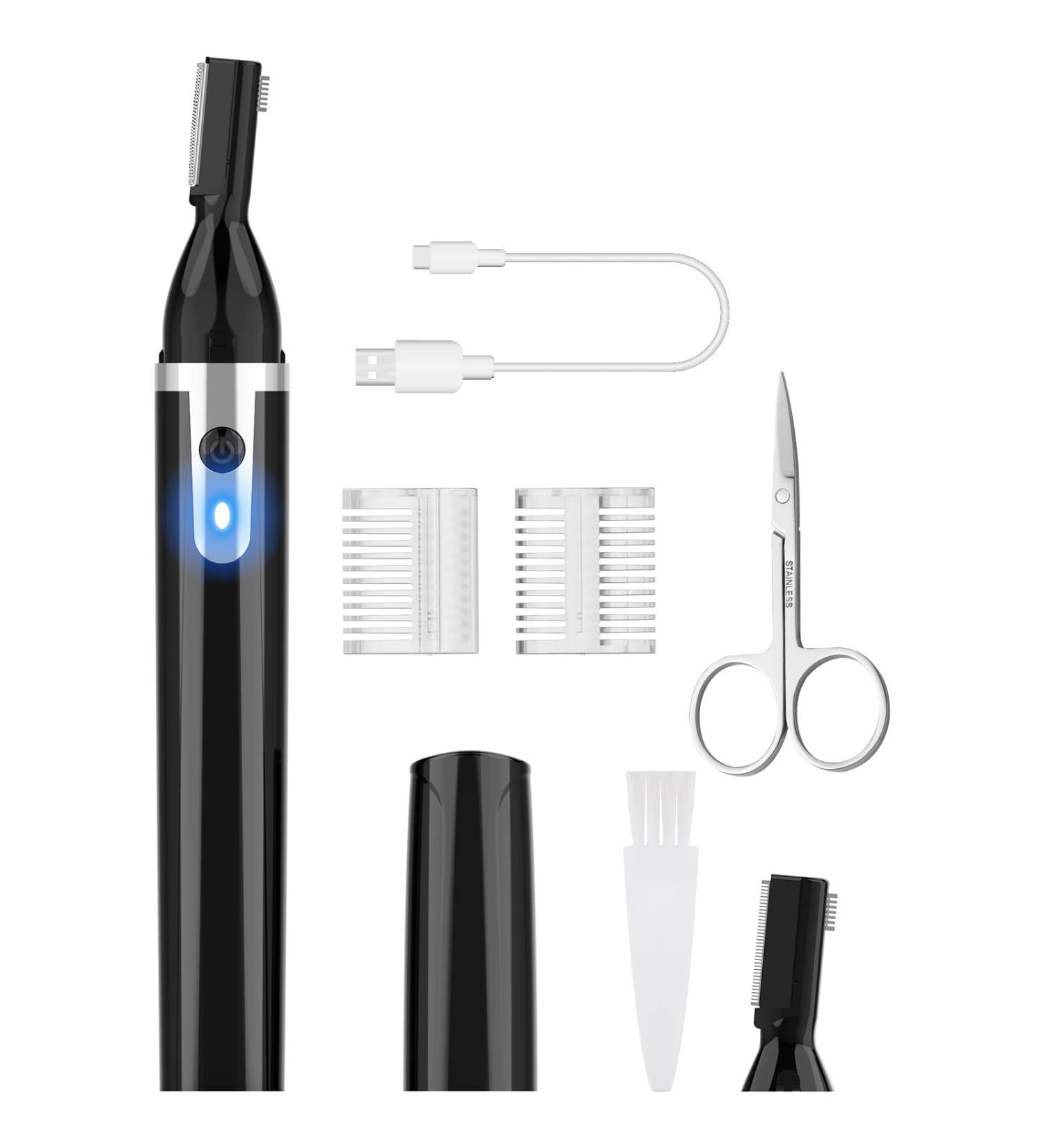 Dapsang Electric Eyebrow Trimmer for Men - Rechargeable Facial Hair Shaver and Detail Trimmer with Replacement Blade in Black - Buy Online on GoSupps.com