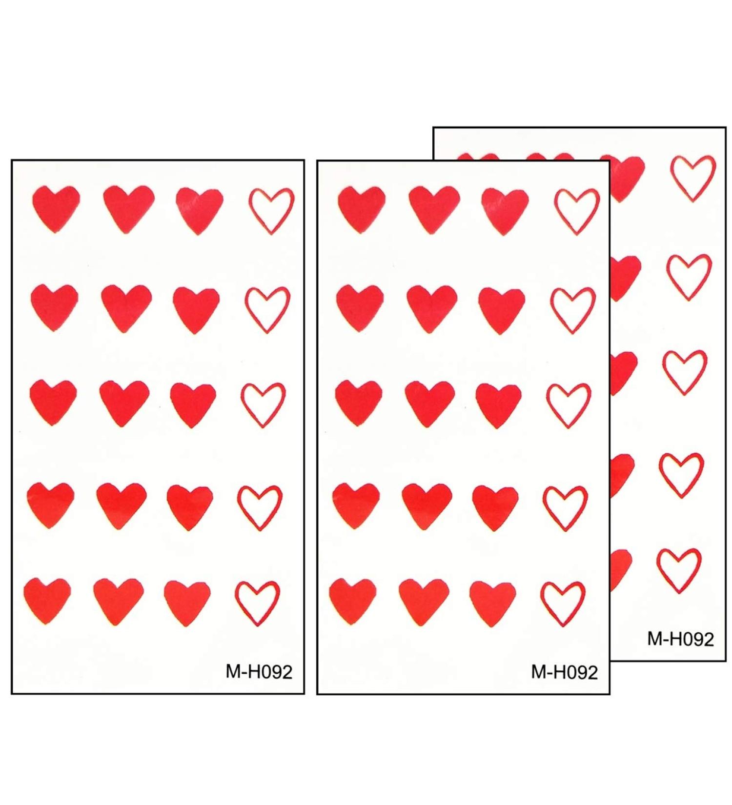 Umama Lot of 3 Mini Red Heart Temporary Tattoos - Waterproof Fancy Body Art for Men, Women, and Kids - Buy Online on GoSupps.com