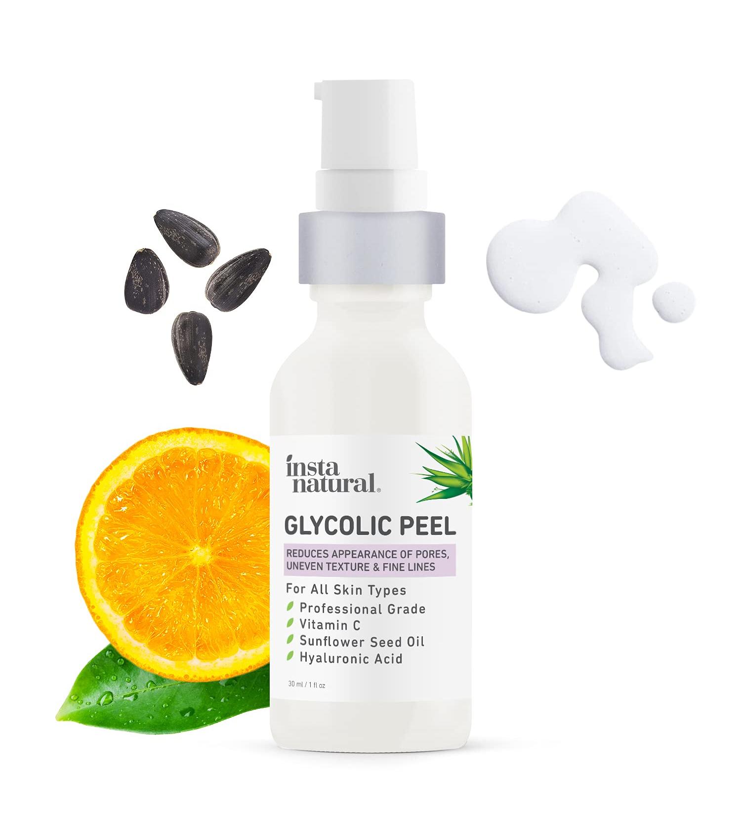 InstaNatural Glycolic Peel 1 fl oz - Exfoliating Skin Treatment for Radiant Glow - Buy Online on GoSupps.com