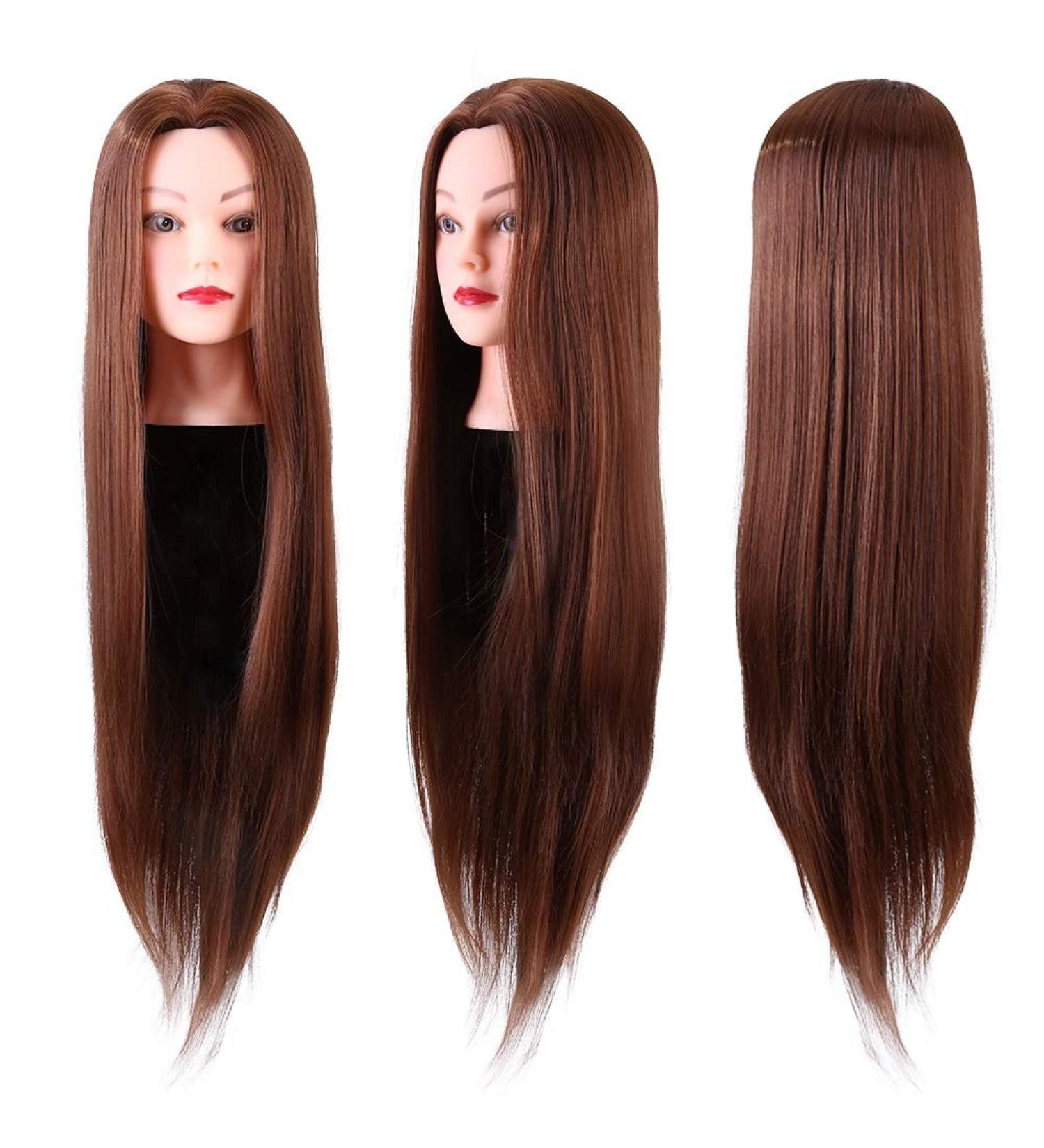 Professional Hairdressing Training Head with Clamping Stand - Synthetic Fiber Cosmetology Tool for Stylists - Buy Online on GoSupps.com