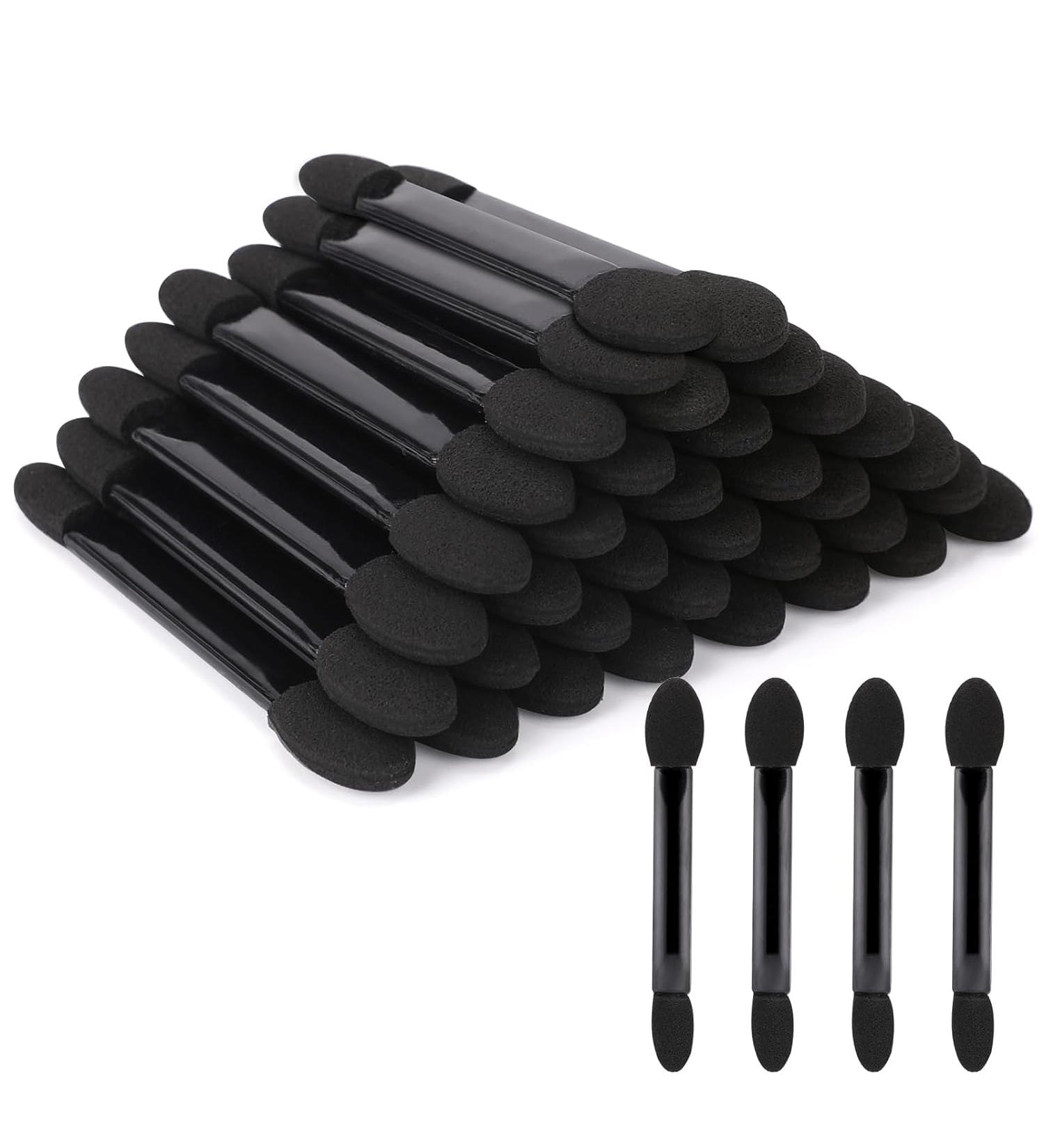 Akoak 20 Pcs Black Disposable Eyeshadow Brushes - Double Head Makeup Applicators for Professionals & Home Use - Buy Online on GoSupps.com