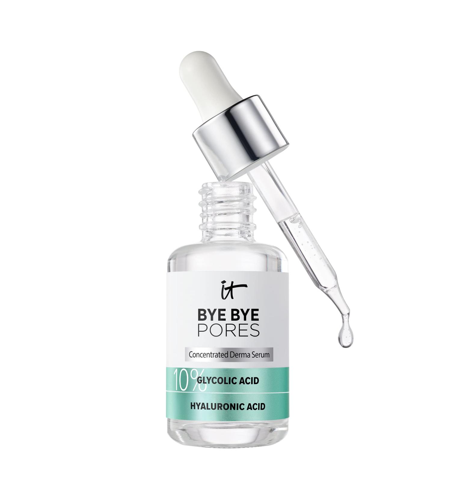 IT Cosmetics Bye Bye Pores 10% Glycolic Acid Serum - Pore-Minimizing & Exfoliating Serum with Hyaluronic Acid - Vegan Formula - 1 fl oz - Buy Online on GoSupps.com