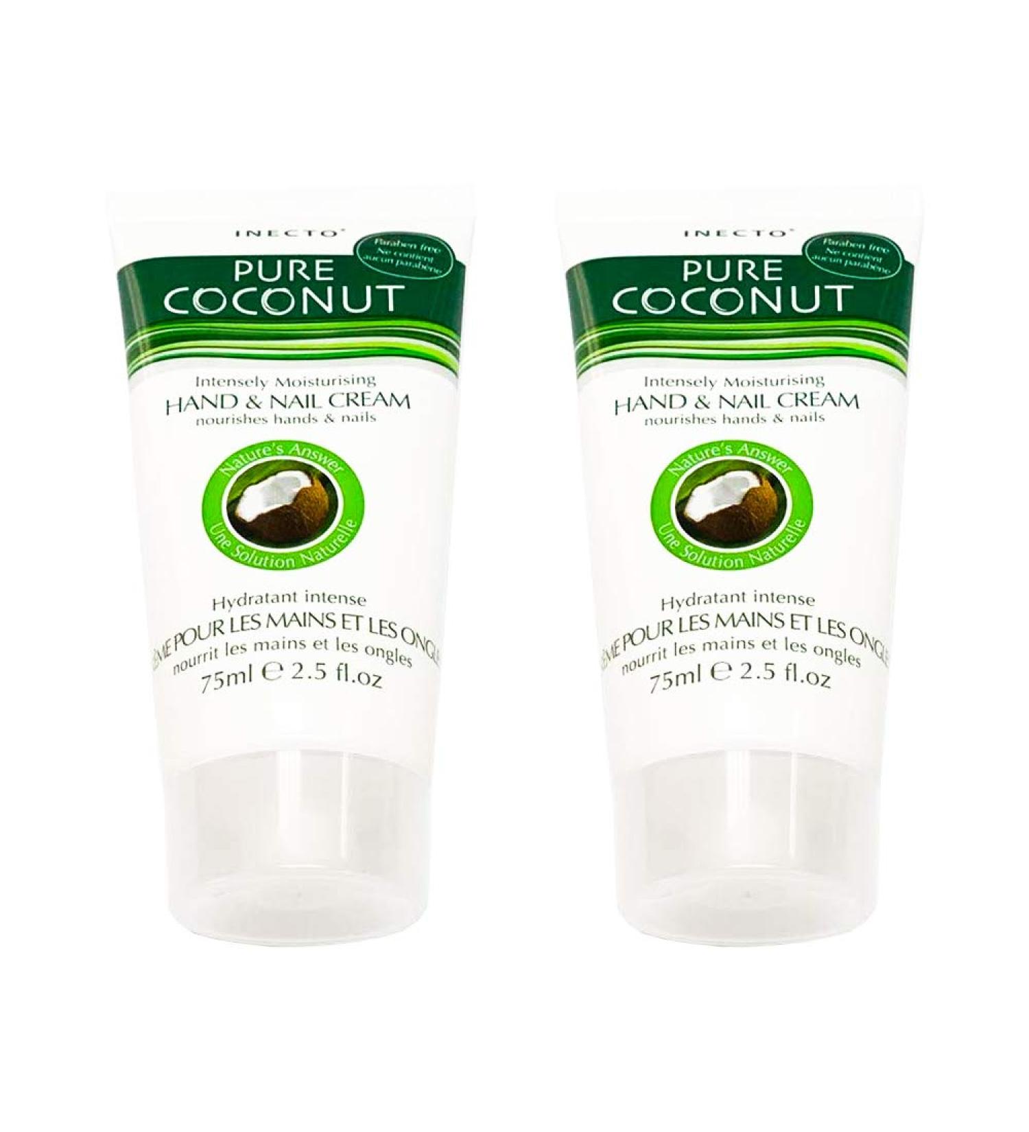 Inecto Pure Coconut Hand and Nail Cream 75 ml nourishes hands and nails 2 pieces