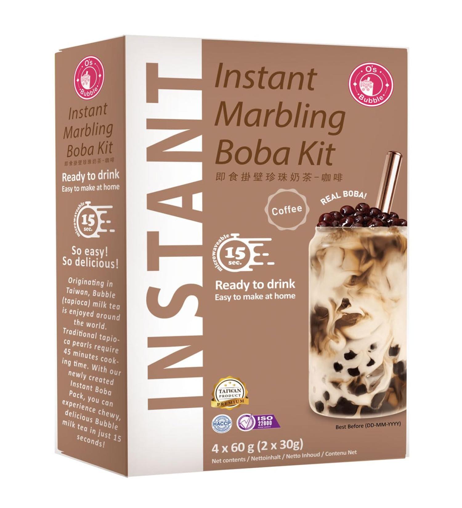 O's Bubble Instant Bubble Tee Flavored Tea Kit (4 x 60g) | With Tapioca Beads and Straw