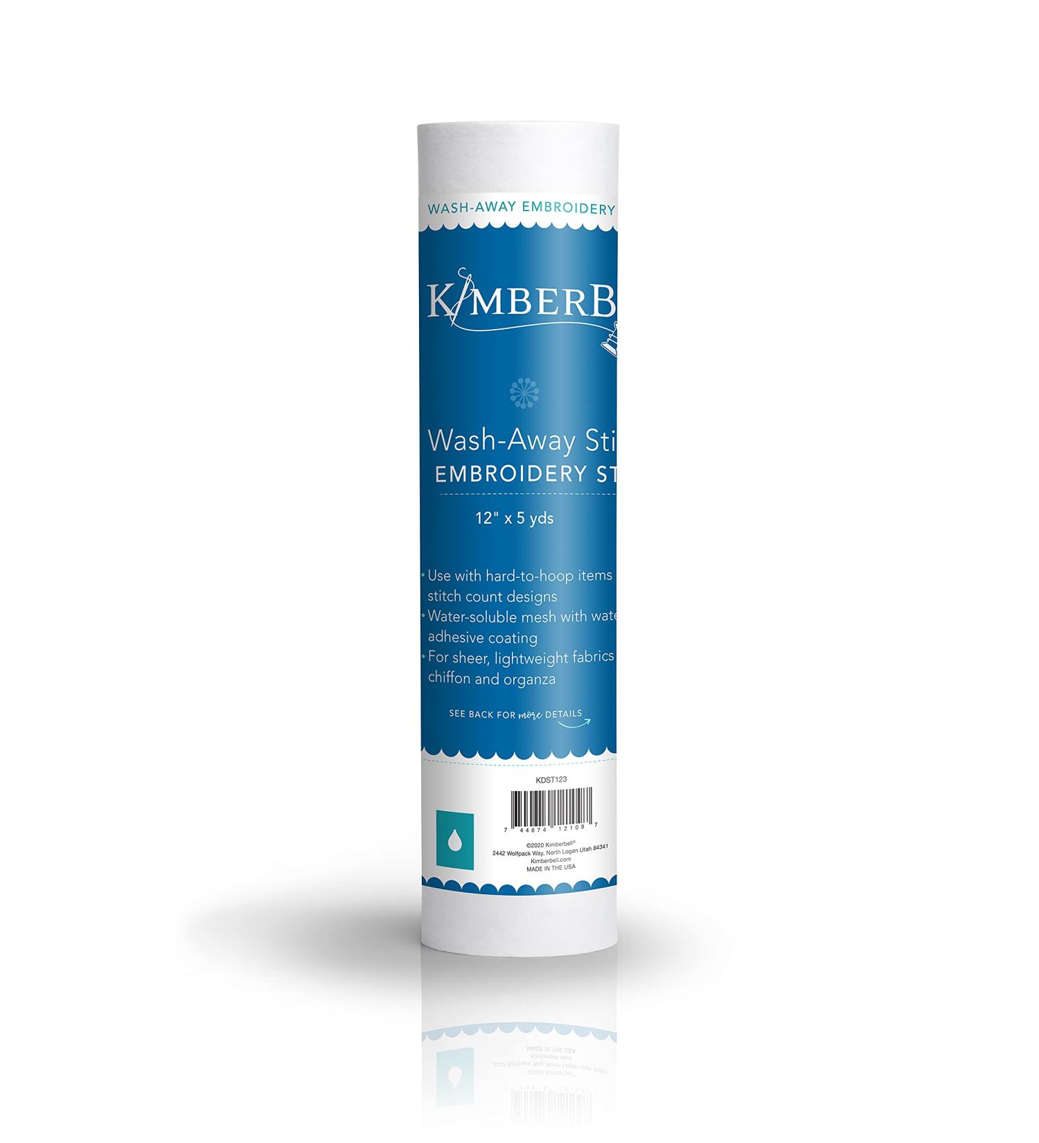Kimberbell Wash Away Sticky Back Stabilizer 12x5 Yd Roll - Water Soluble for Machine Embroidery, Sewing, Quilting, Appliqu s, Lace & Crafting - Buy Online on GoSupps.com