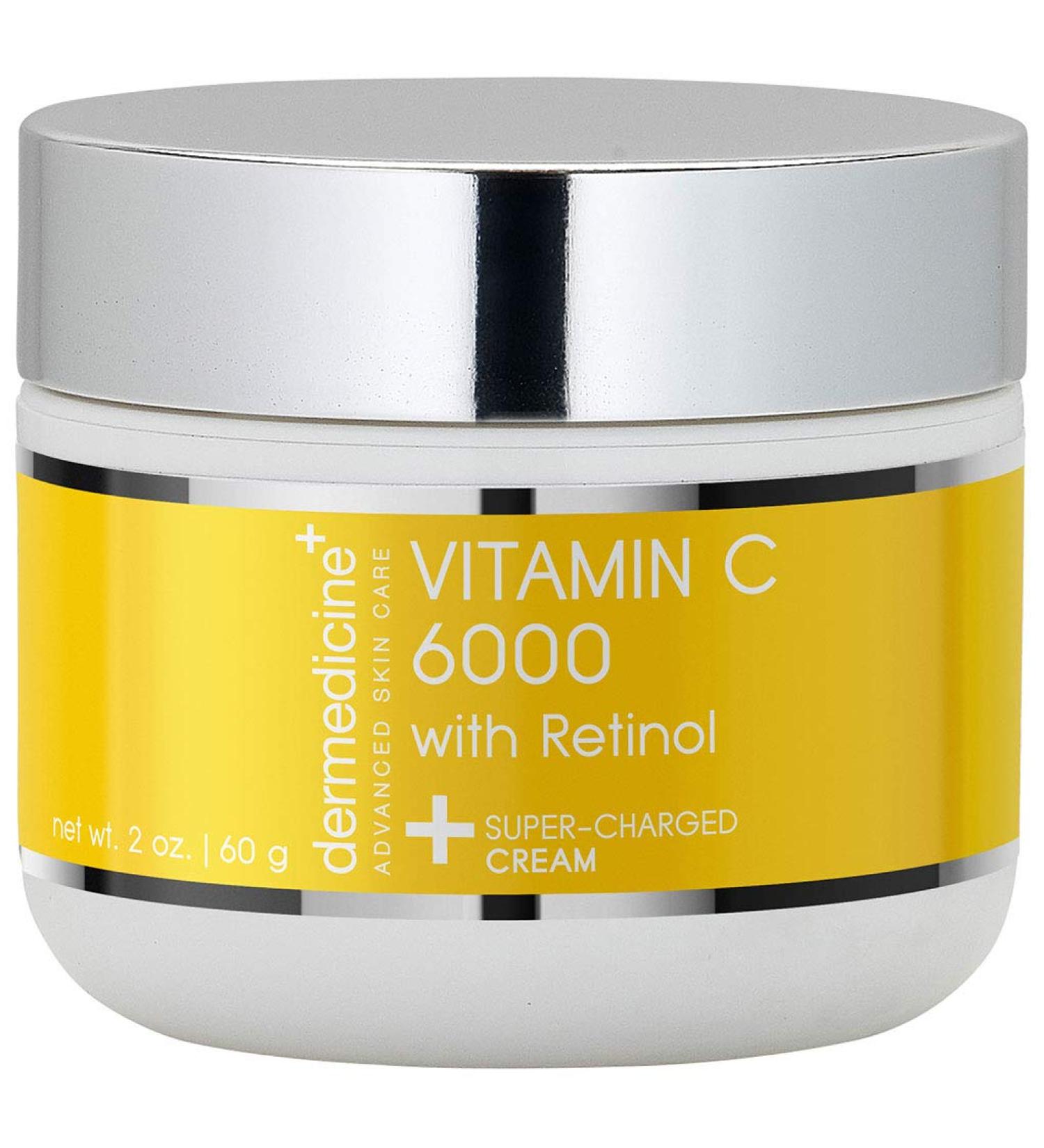 Dermedicine Vitamin C 6000 & Retinol Super Charged Cream - 2oz | Anti-Aging Skincare | International Shipping - Buy Online on GoSupps.com