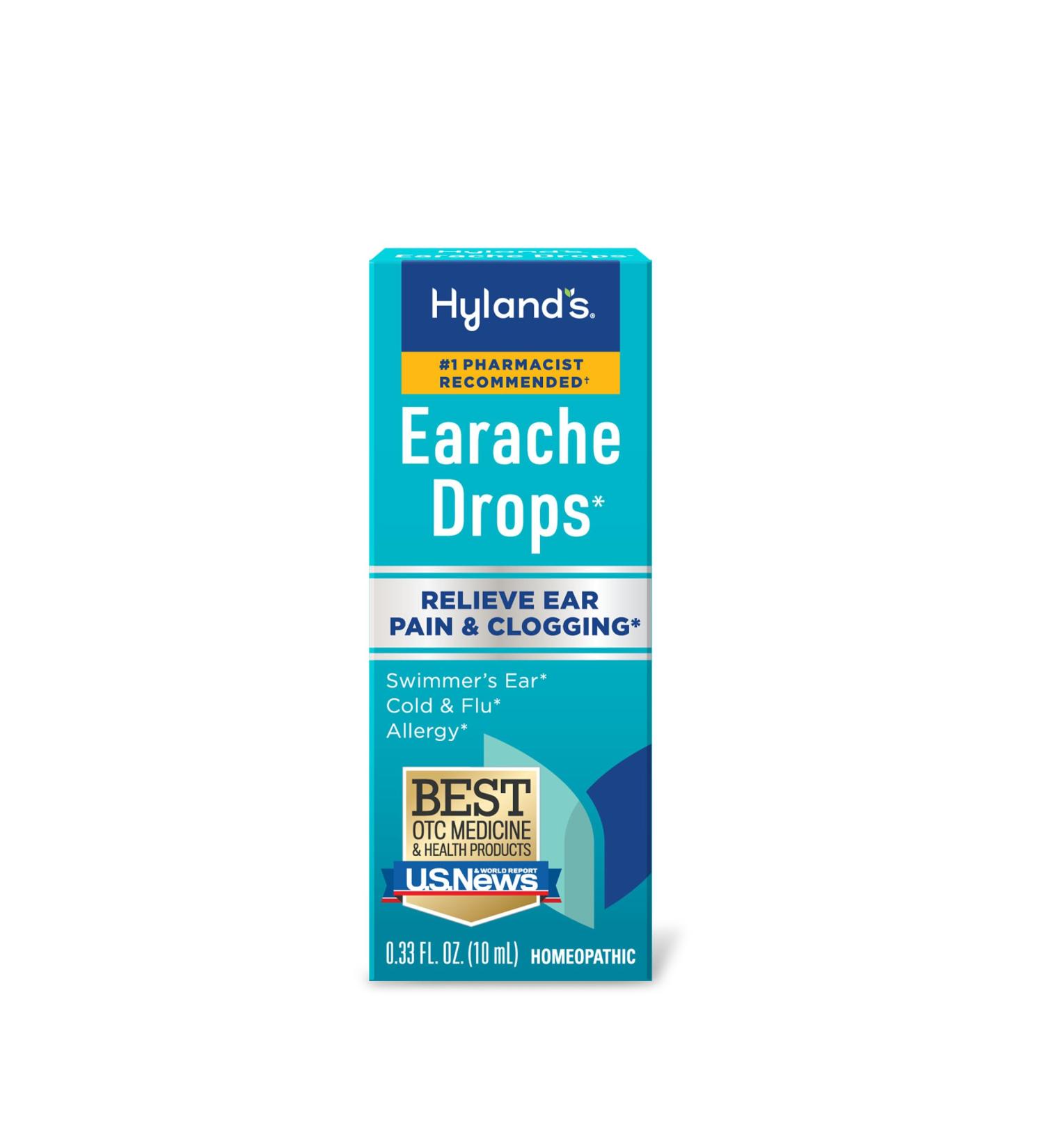 Hyland's Earache Drops Natural Relief of Swimmer's Ear Cold and Flu Allergy Symptoms Ages 4 and up Day and Night 0.33 Fl Oz 0.33 Fl Oz (Pack of 1) Drops - Earache - Buy Online on GoSupps.com