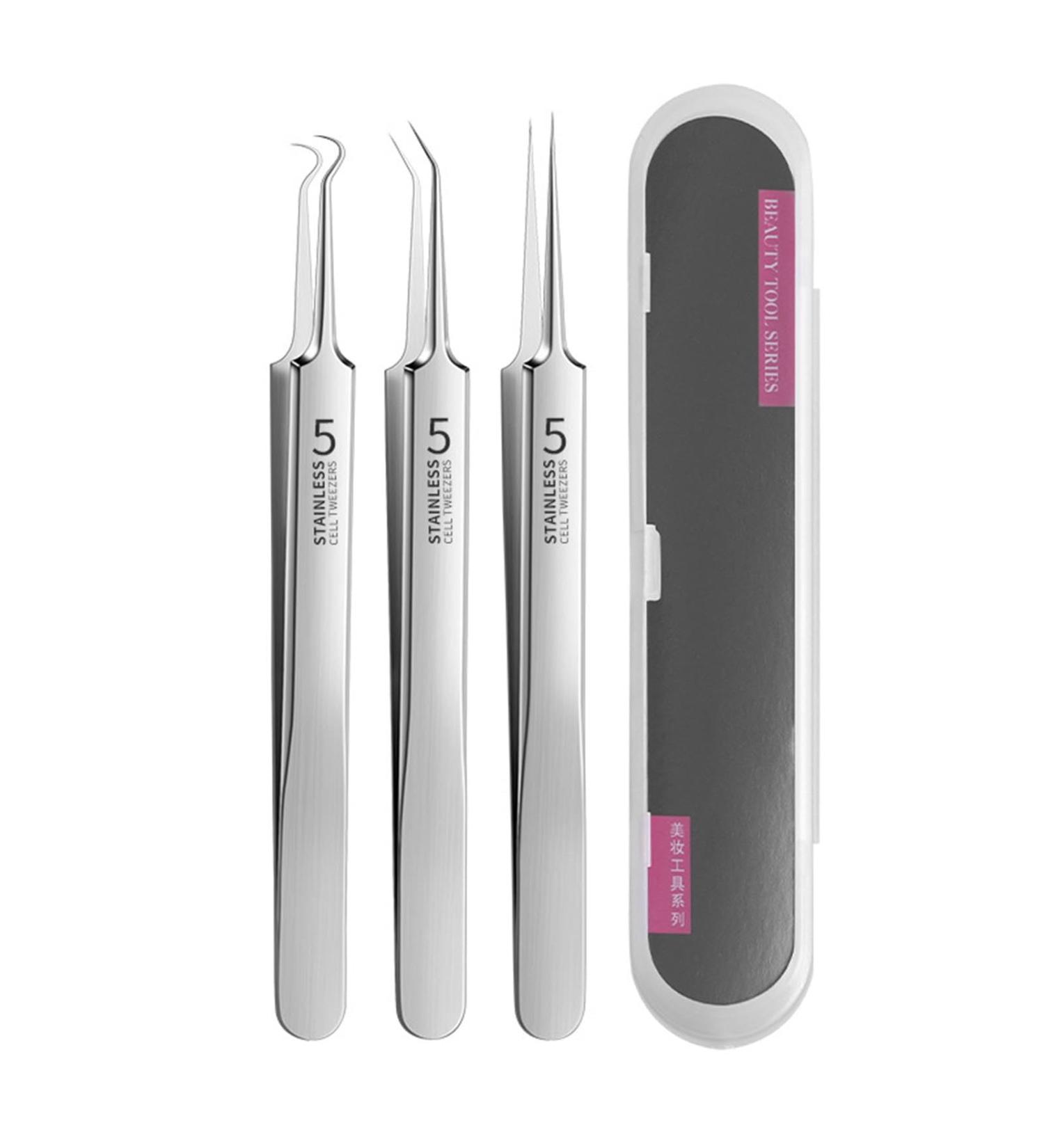 Usiveinborn Blackhead Remover Usiveinborn Tweezers Professional Facial Blackhead Remover Tweezers Professional Stainless Steel Facial Blackhead Remover Tweezers Usiveinborn Blackhead Tweezers A-3-piece Set - Buy Online on GoSupps.com