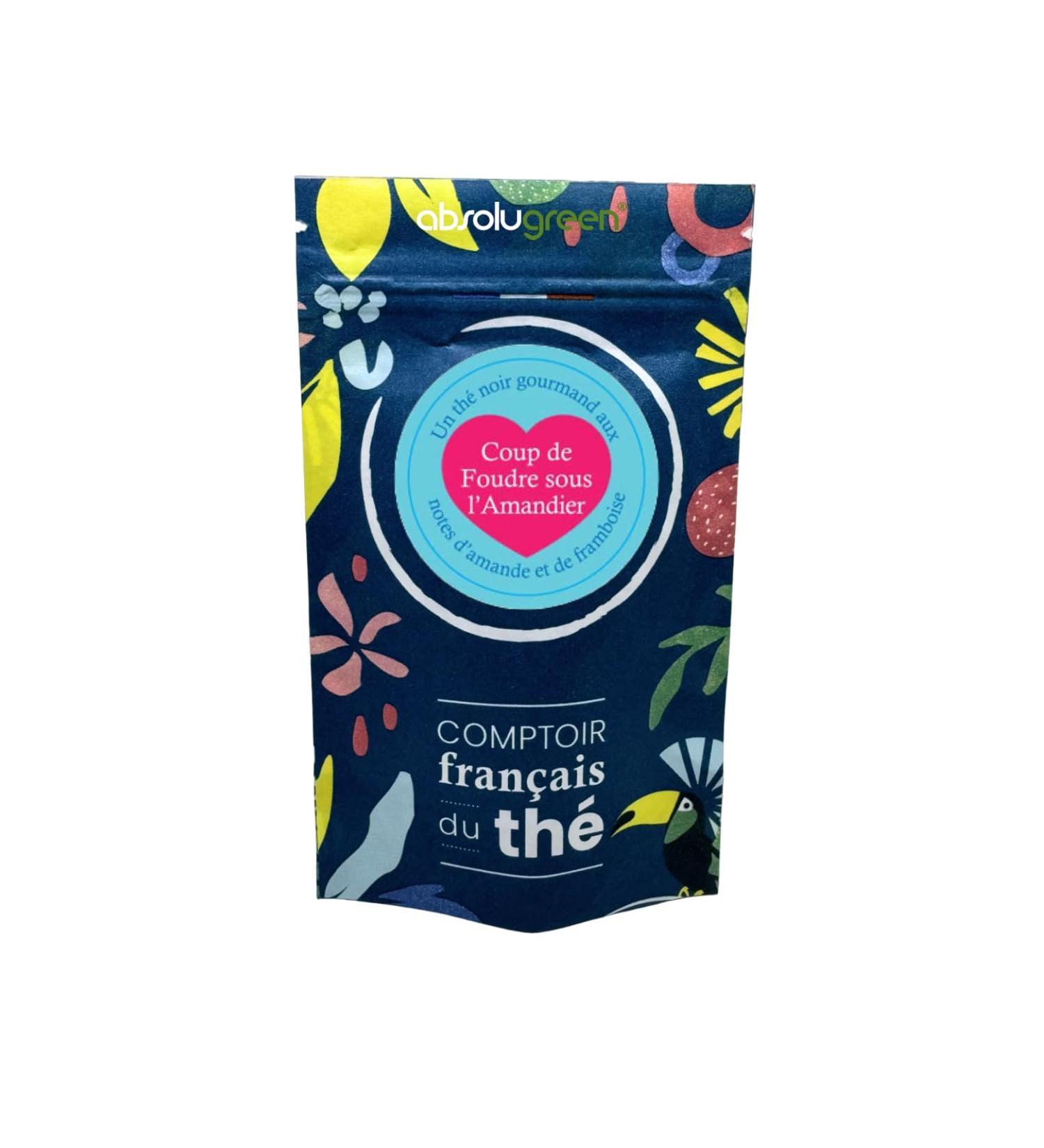 Th Noir Coup de Foudre sous l Amandier Comptoir Fran ais du Th M lange Gourmand Amande & Framboise en Vrac 80g Boisson l gante aux Notes P tissi res Id ale pour une Pause Douce et Romantique - Buy Online on GoSupps.com