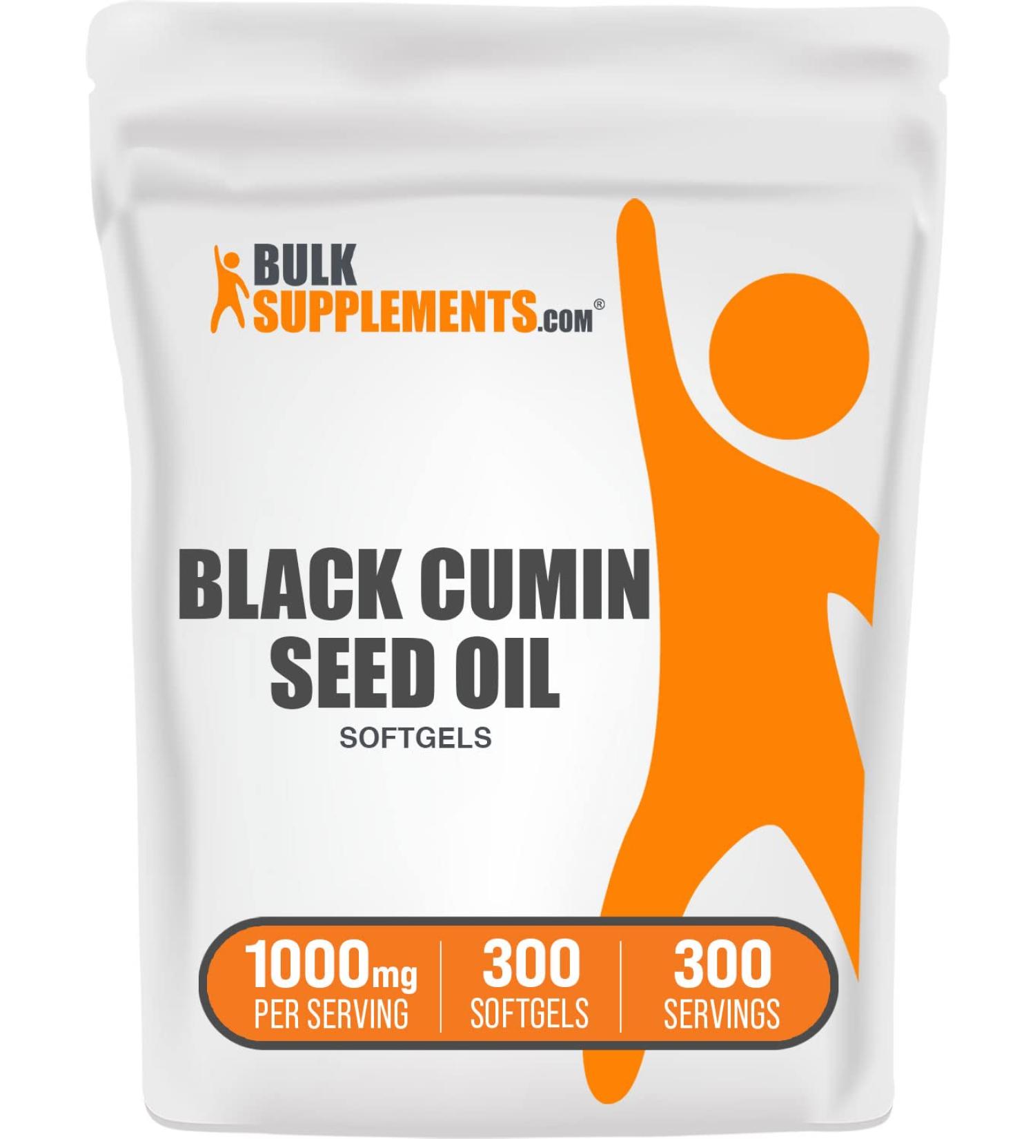 Black Cumin Seed Oil Softgels - 1000mg per Softgel - Nigella Sativa Capsules - 300 Count - Buy Online on GoSupps.com