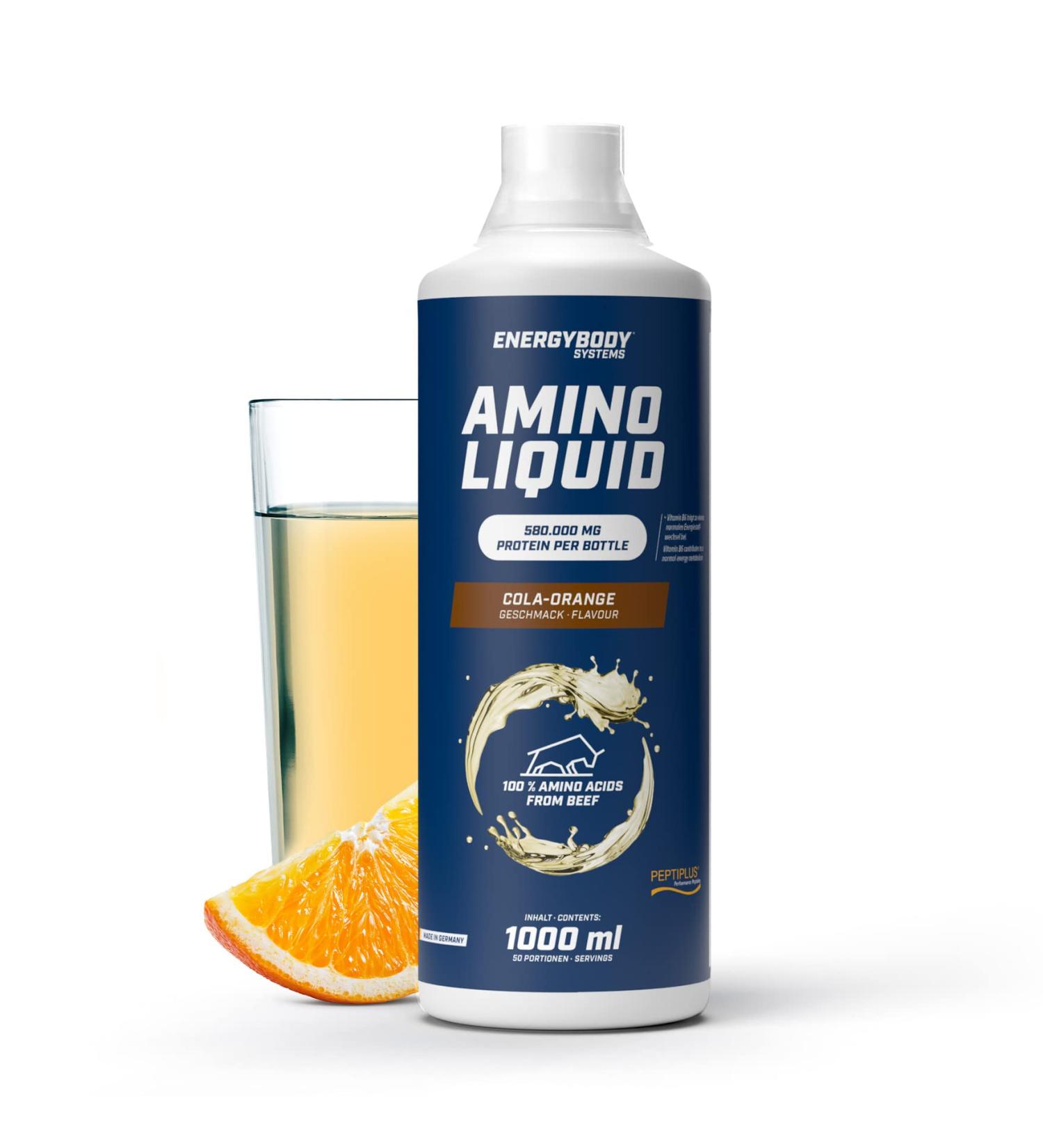 Energybody Amino Liquid Cola-Orange 1L - Liquid Amino Acids Bioactive Collagen Peptides for Muscle & Tendon Support - International Shipping Available - Buy Online on GoSupps.com