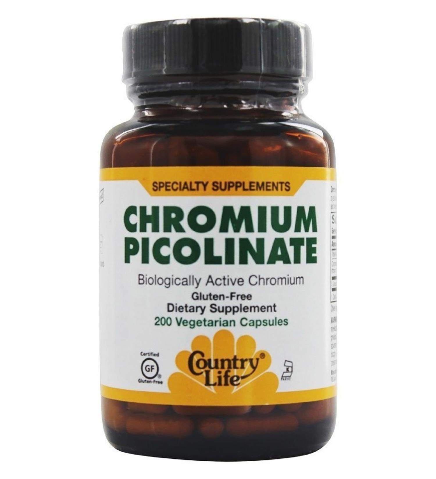 Country Life Chromium Picolinate 200 mcg 200-Count - Essential Mineral Supplement - Buy Online on GoSupps.com