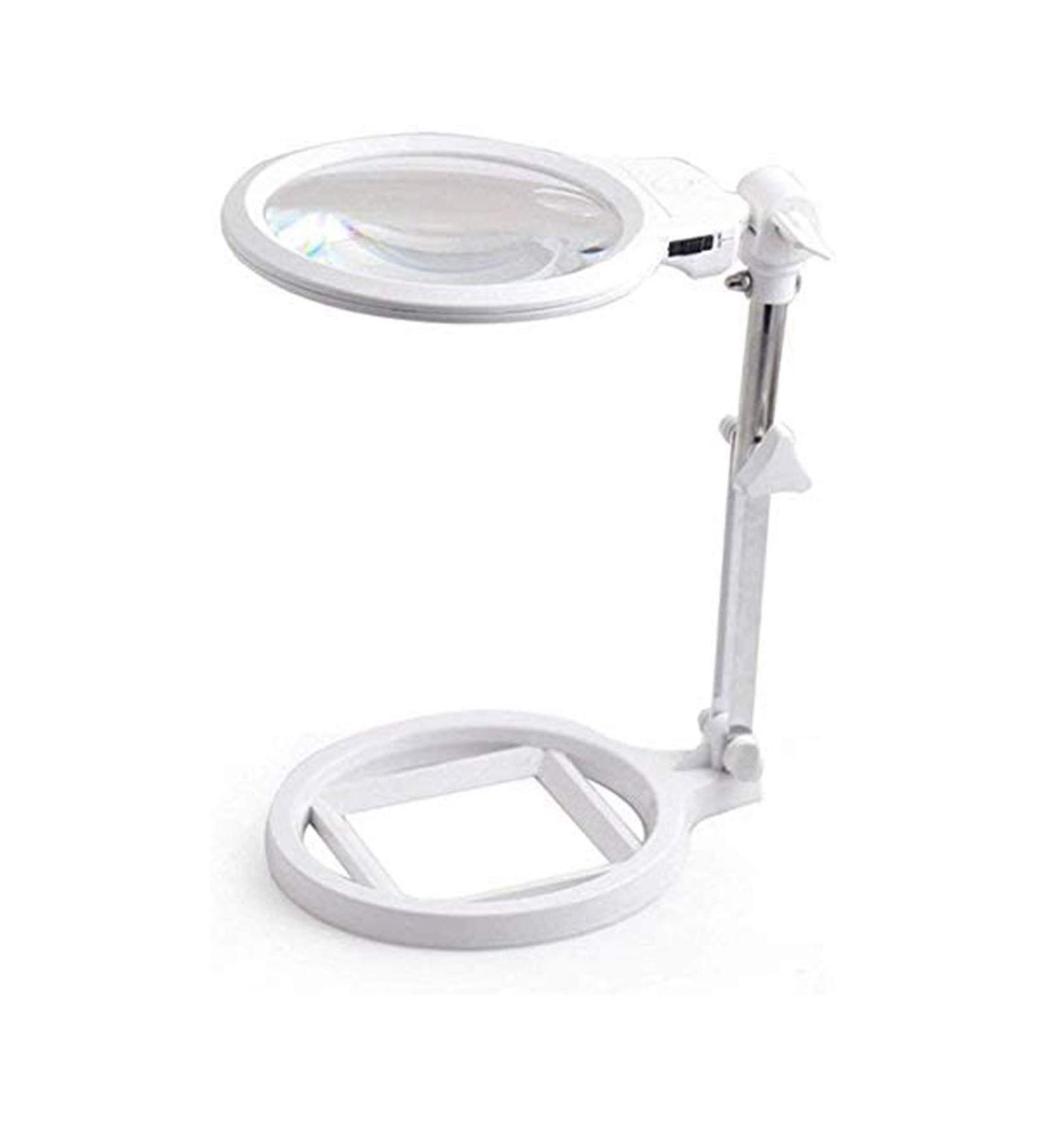 Lightweight Magnifying Glass Desktop with Led Light Foldable 2/5 Times Hd Lens Mirror Magnifying Glass for Reading Appraisal Watch Repair Lofty Ambition - Buy Online on GoSupps.com