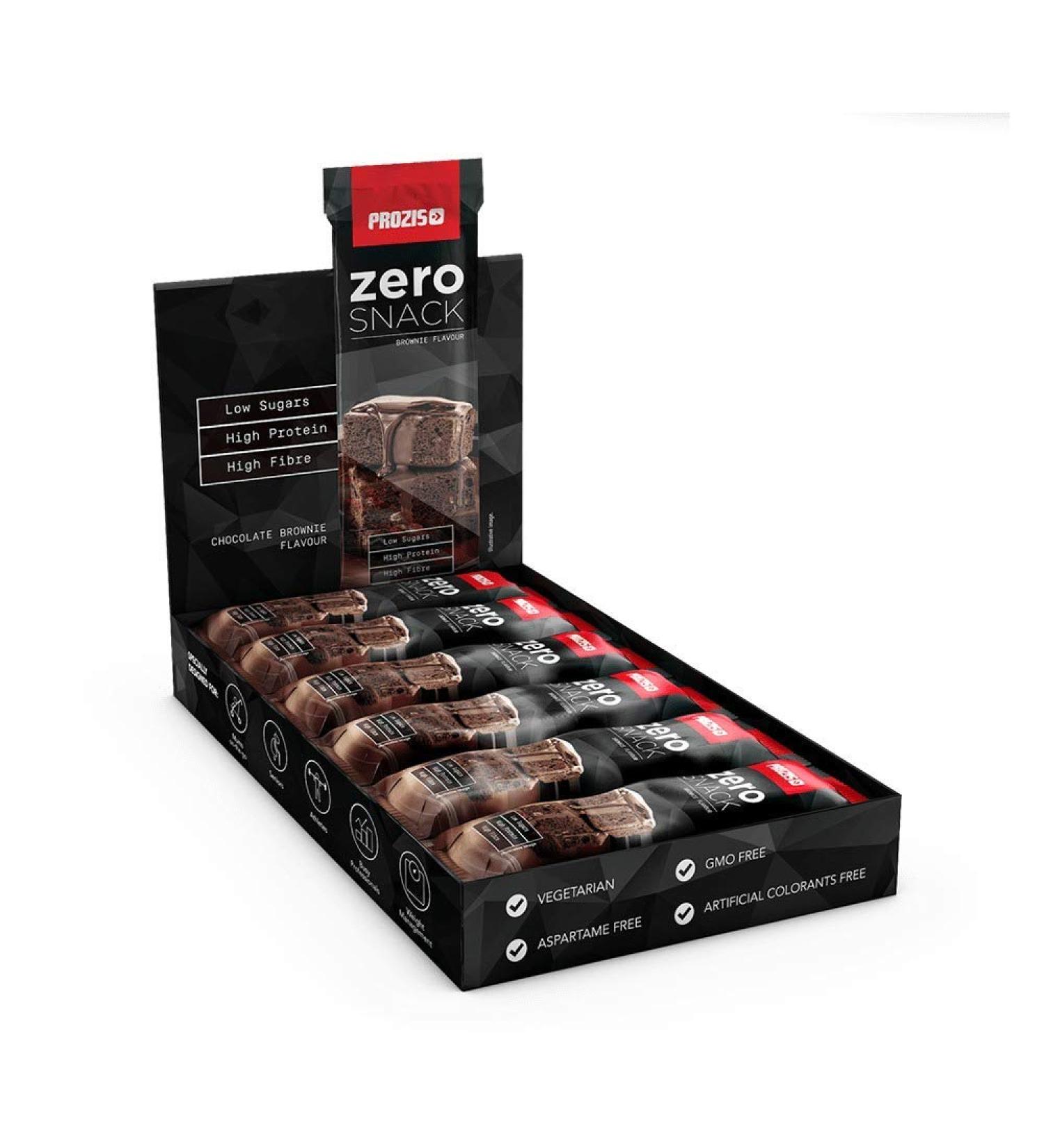 Prozis 12 x Zero Snack 35g Chocolate Brownie High Protein & Low Carbs & Sugar - Ideal for Weight Loss & Healthy Diets - Buy Online on GoSupps.com