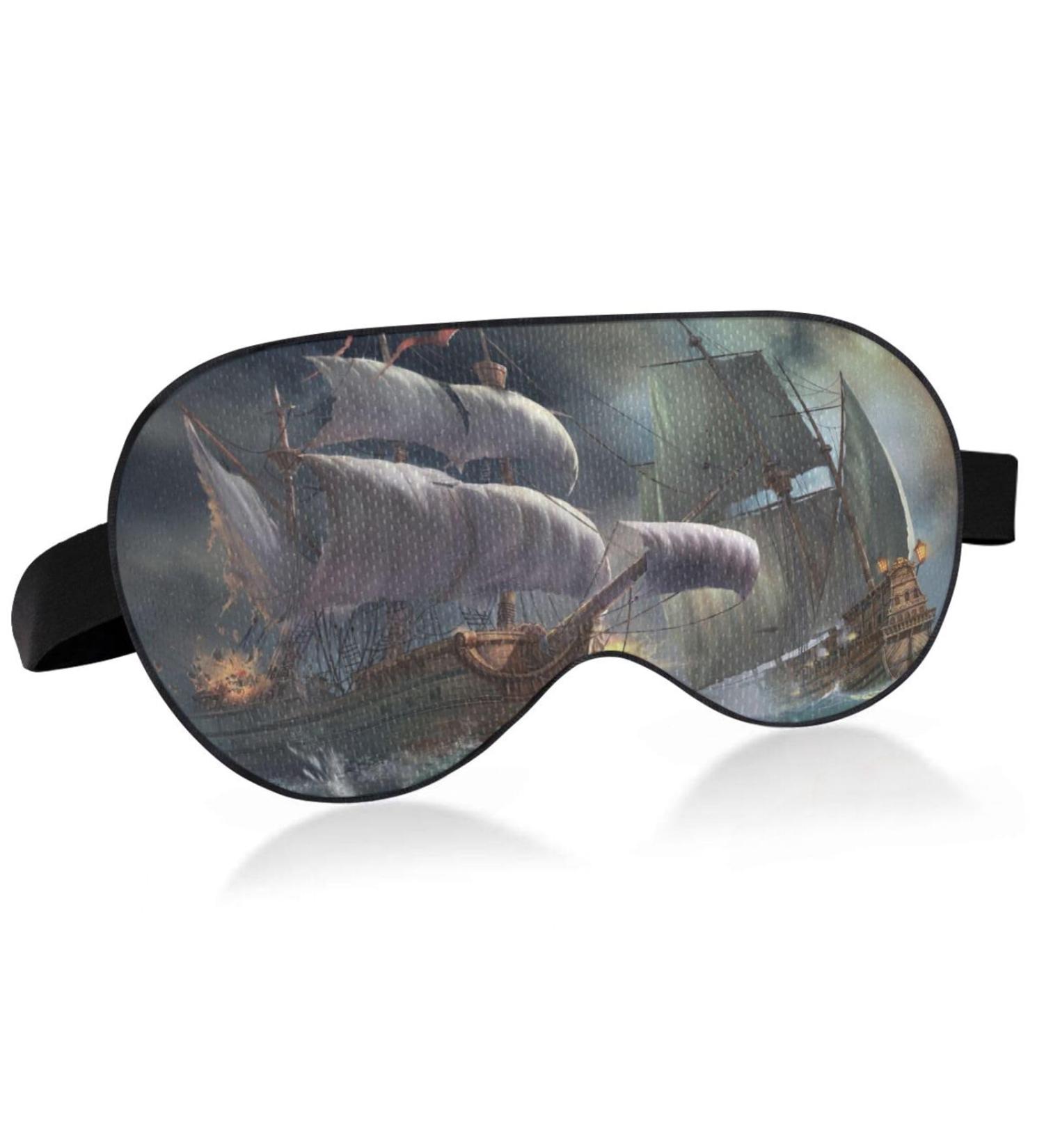 3D Pirate Ship Sleep Mask - Light Blocking Eye Cover for Travel & Naps | Adjustable Soft Blindfold for Men & Women - Buy Online on GoSupps.com