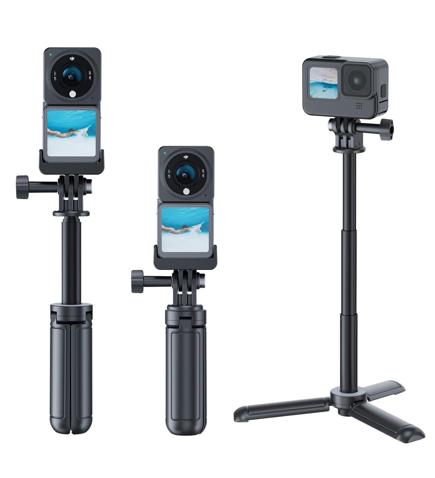 TELESIN Mini Desktop Tripod Selfie Stick for GoPro, Insta360, DJI & More | Telescopic Selfie Pole Monopod Extension - 4 Lengths - Buy Online on GoSupps.com