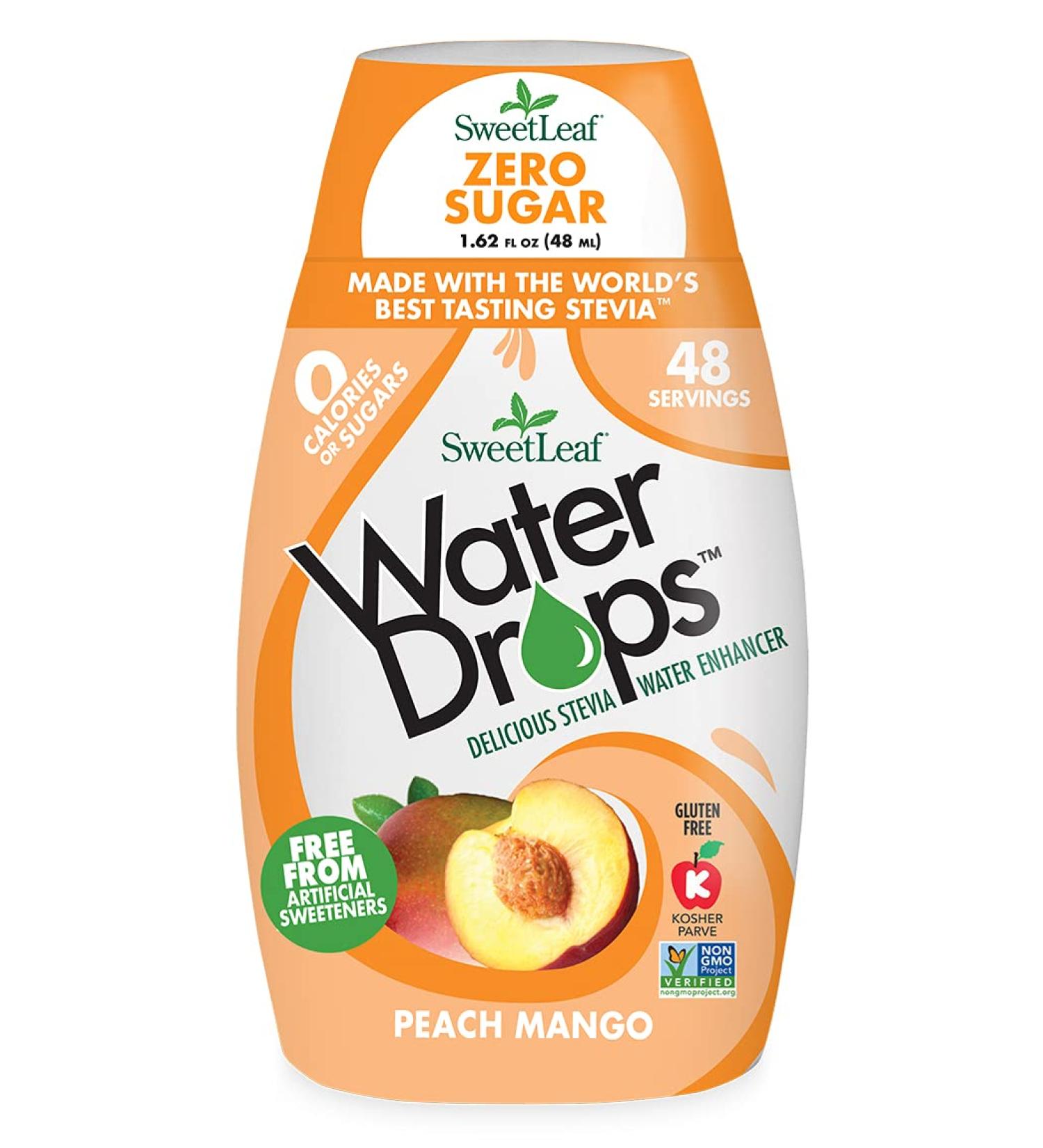 SweetLeaf Water Drops - Peach Mango Stevia Water Enhancer 1.62 fl oz | Natural Flavor Boost - Buy Online on GoSupps.com