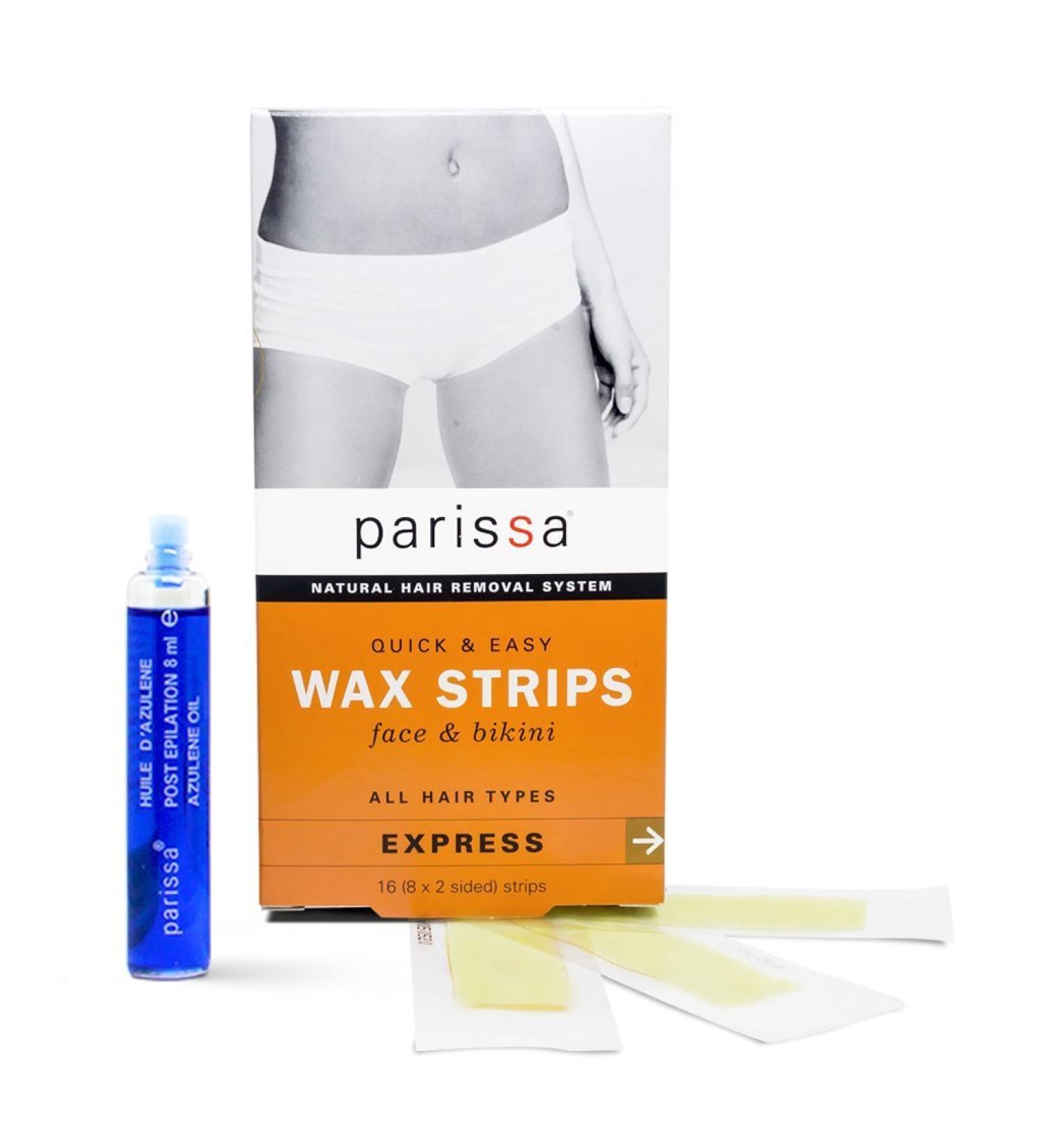 Parissa Wax Strips Face & Bikini Hair Removal Kit for Women - 16 Strips & Aftercare Oil included - Buy Online on GoSupps.com