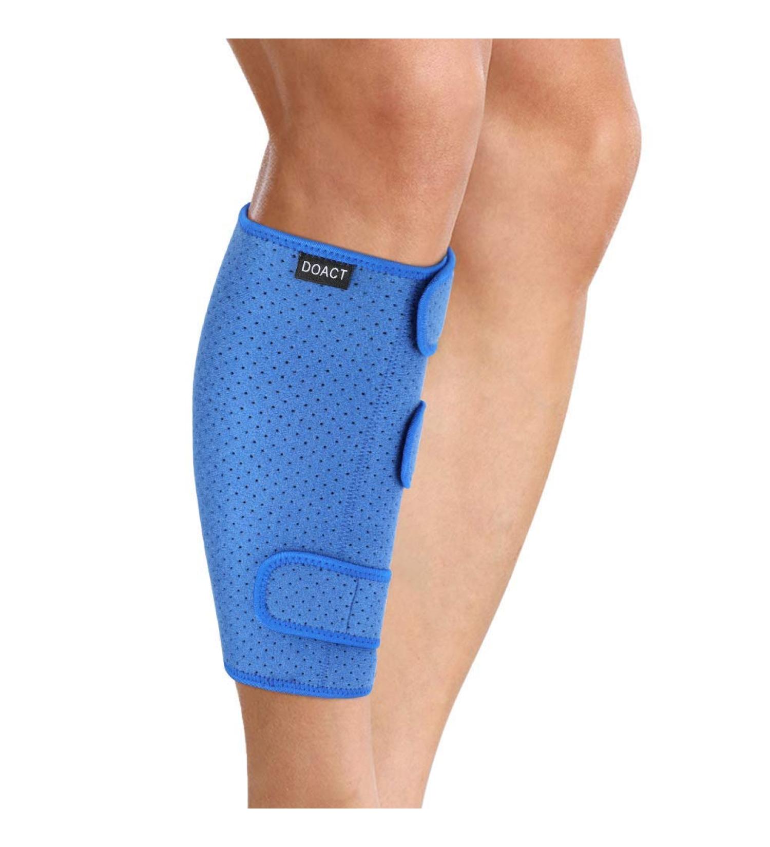 Adjustable Calf Bandage & Shin Protector for Muscle Fiber Tear - Breathable Compression Leg Support with Velcro Fastener - Buy Online on GoSupps.com