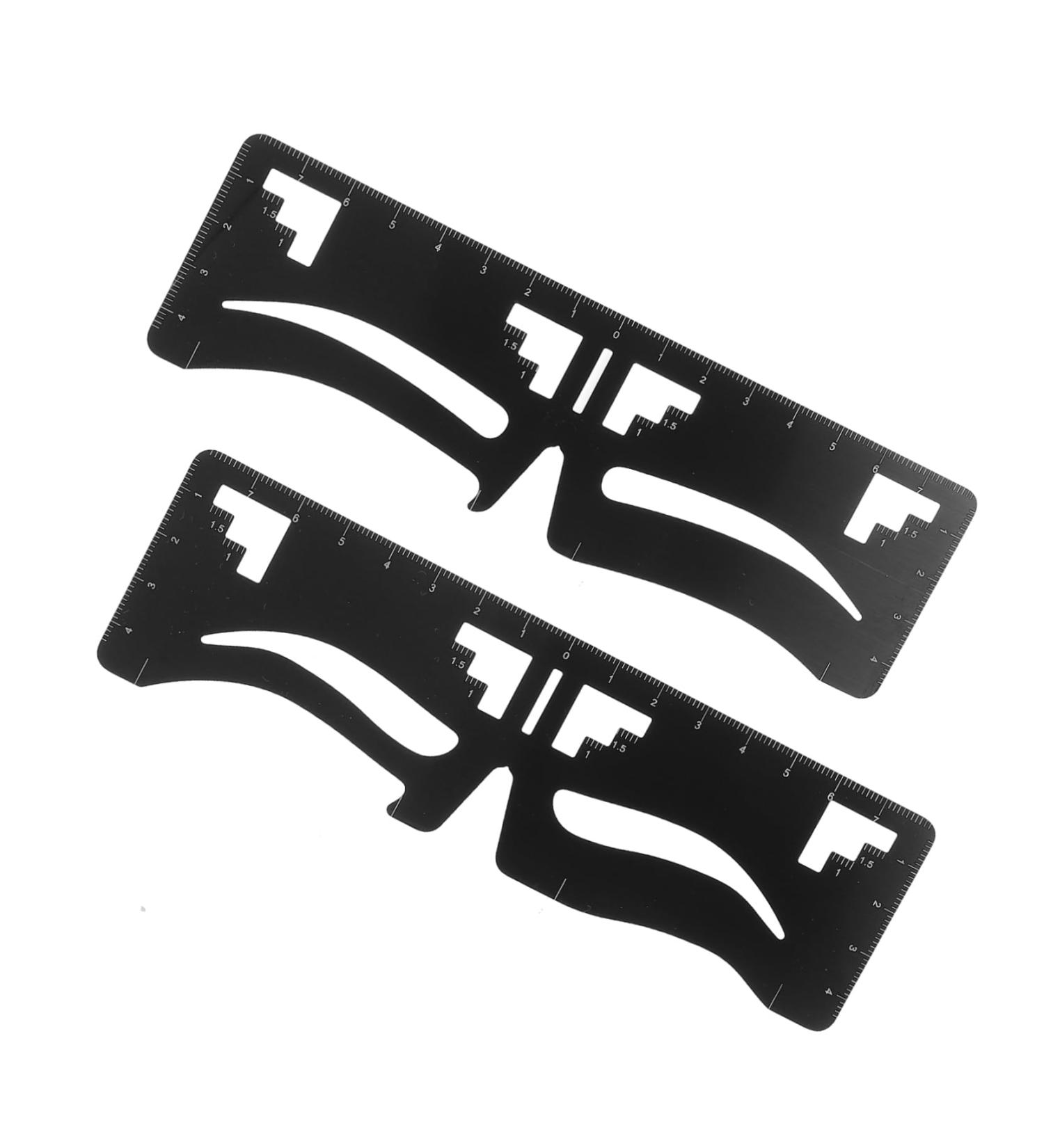 MAGICLULU 2pcs Eyebrow Ruler Female Eyebrow Makeup Stencil Makeup Tools Eyebrow Card Balance Stainless Steel - Buy Online on GoSupps.com