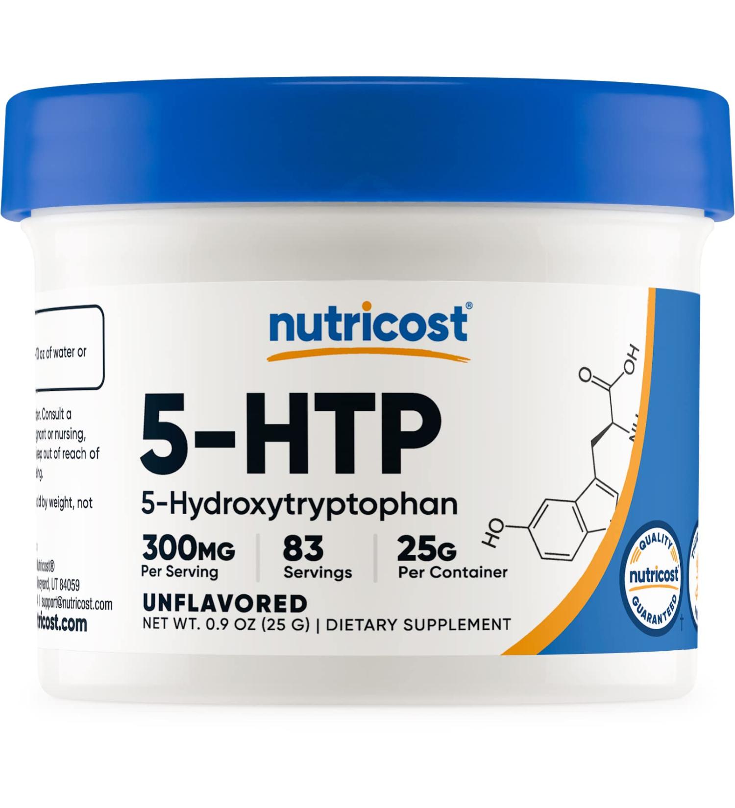 Nutricost 5-HTP Powder 25 Grams - 300mg Per Serving, Gluten-Free & Non-GMO | Pure 5-HTP - Buy Online on GoSupps.com
