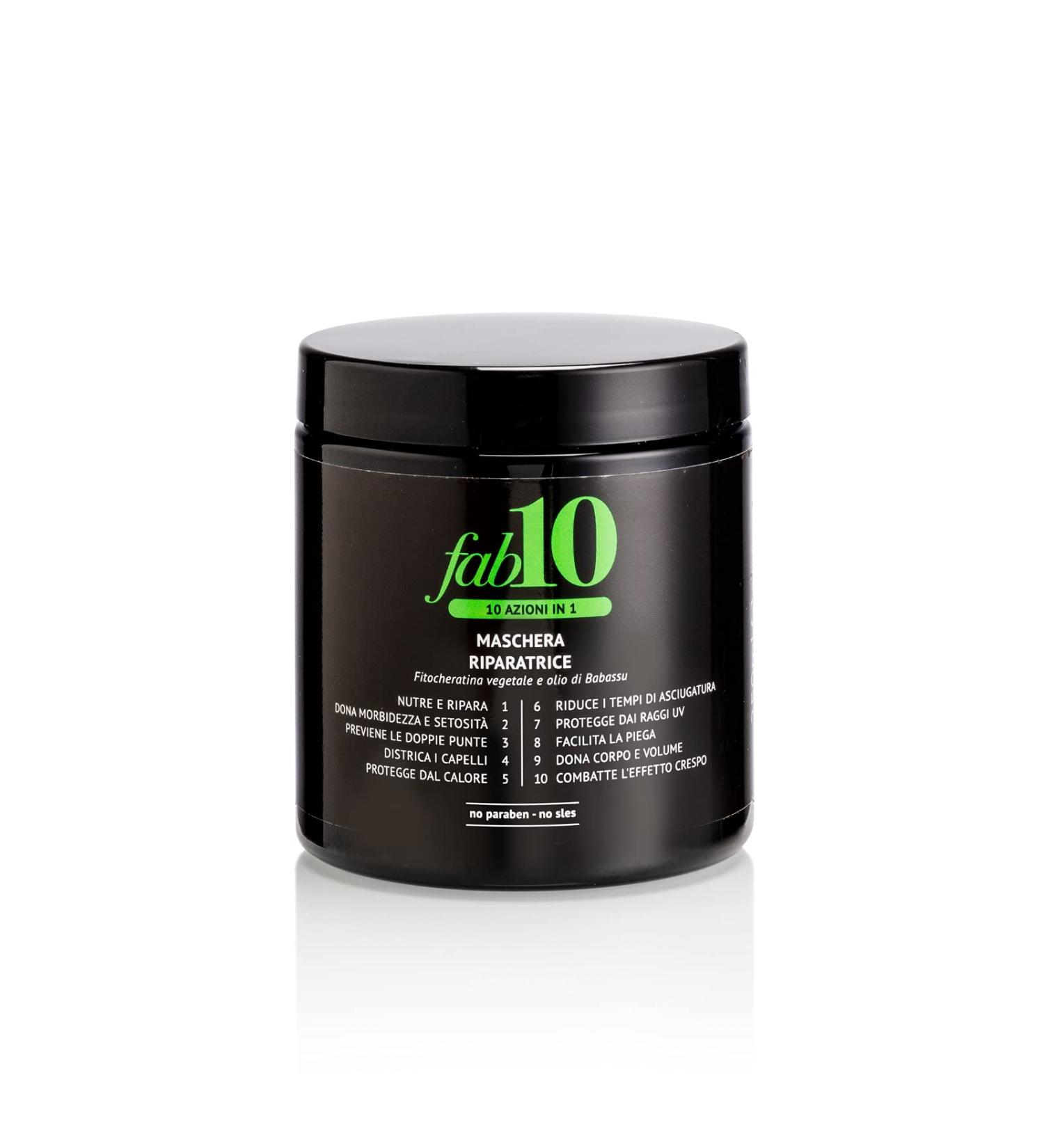 FAB10-repair mask 10 in 1-professional hair mask based on keratin and Babassu oil with 10 advantages repaired nourished and donated moisture donates body and volume-250 ml