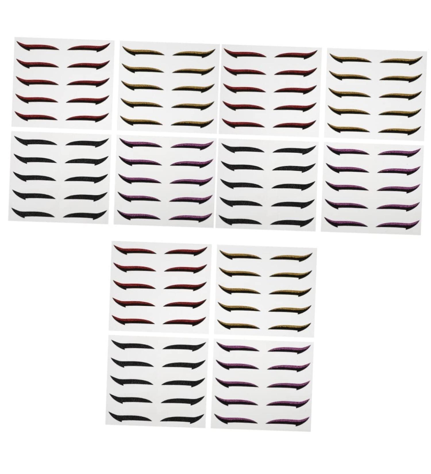 FOMIYES Double Sided Eyelid 60 Pairs Eyeshadow Stickers Double Sided Tape Makeup Stickers for Eye s With Wings 14X10X0.5cmx3pcs Assorted Colorx3pcs - Buy Online on GoSupps.com