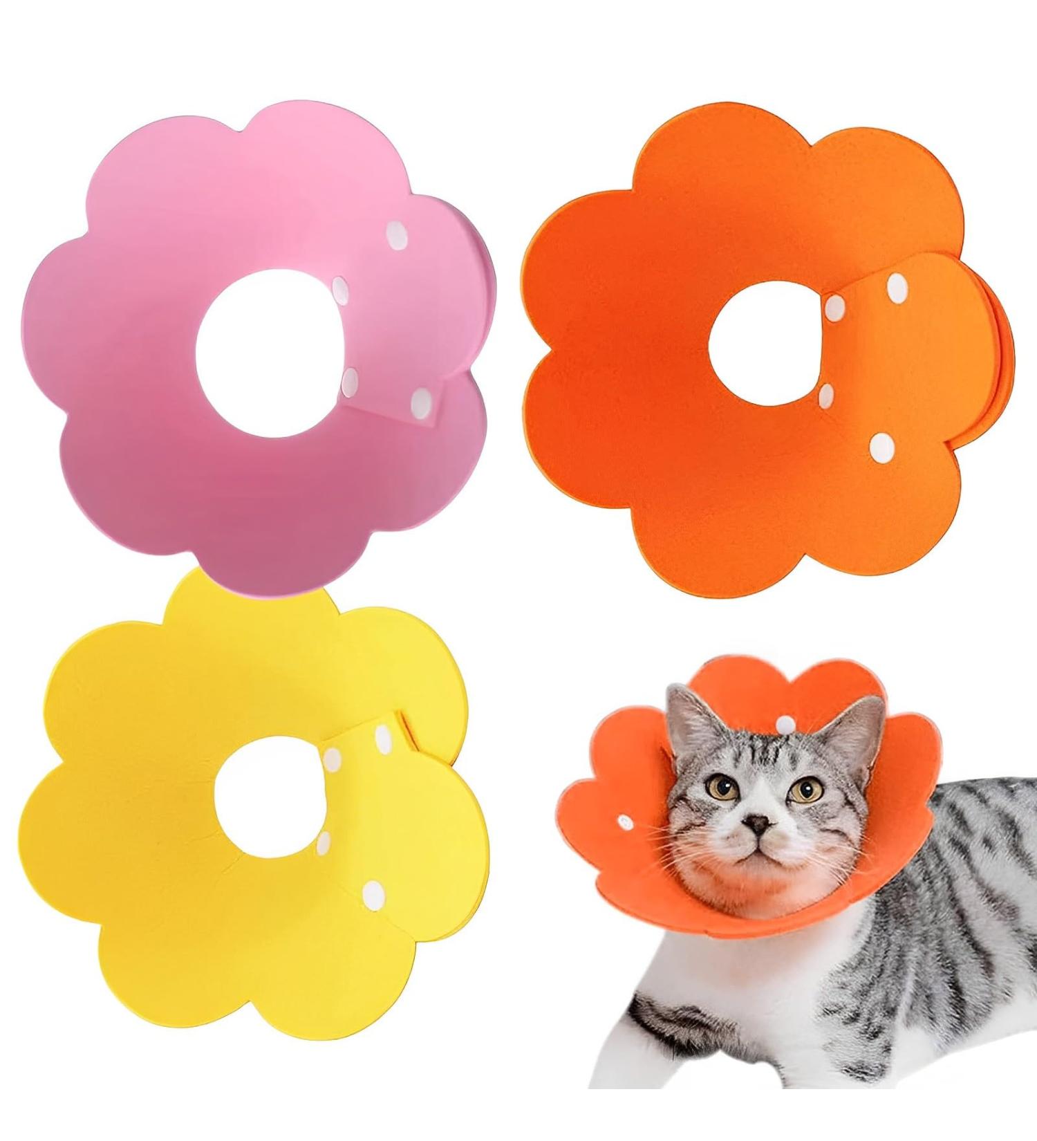 JIANYH 3 Pcs Cat Cone Collar Soft Adjustable Dog Cone Collar Soft Dog Cat Protective After Surgery Pet Protective Collar Anti-Bite or Lick for Cats and Small Dogs(3 Color) - Buy Online on GoSupps.com