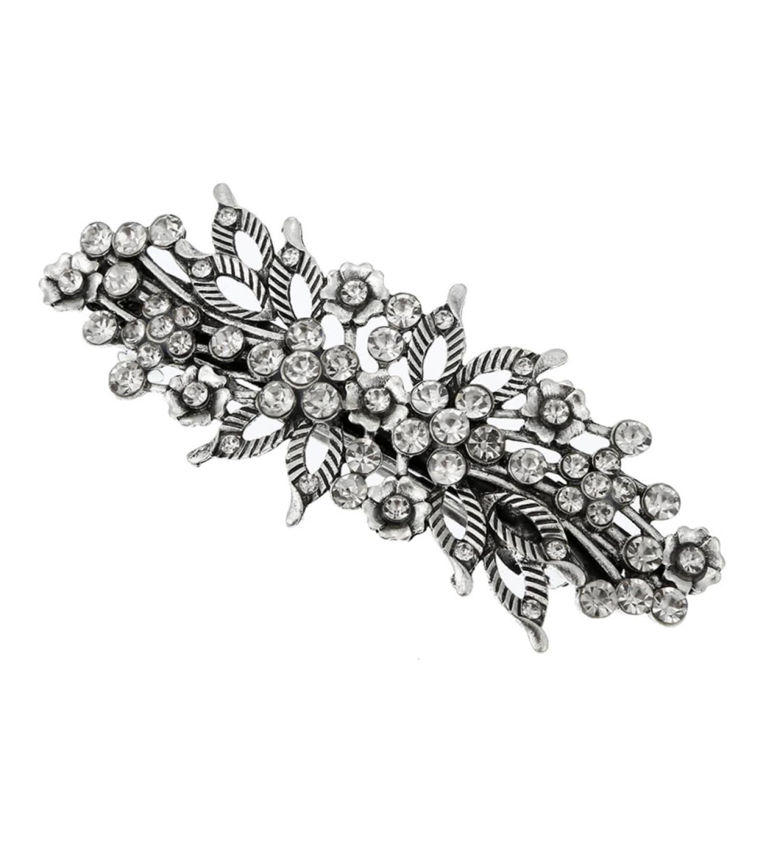 Ipetboom Rhinestone Hair Clip Hair Barrettes Women Hair Clip Silver Hair Clip Rhinestones Hairpin Flower Hair Clip Rhinestones Barrette Women Hair Decor Hair Accessory Women Hairpin - Buy Online on GoSupps.com