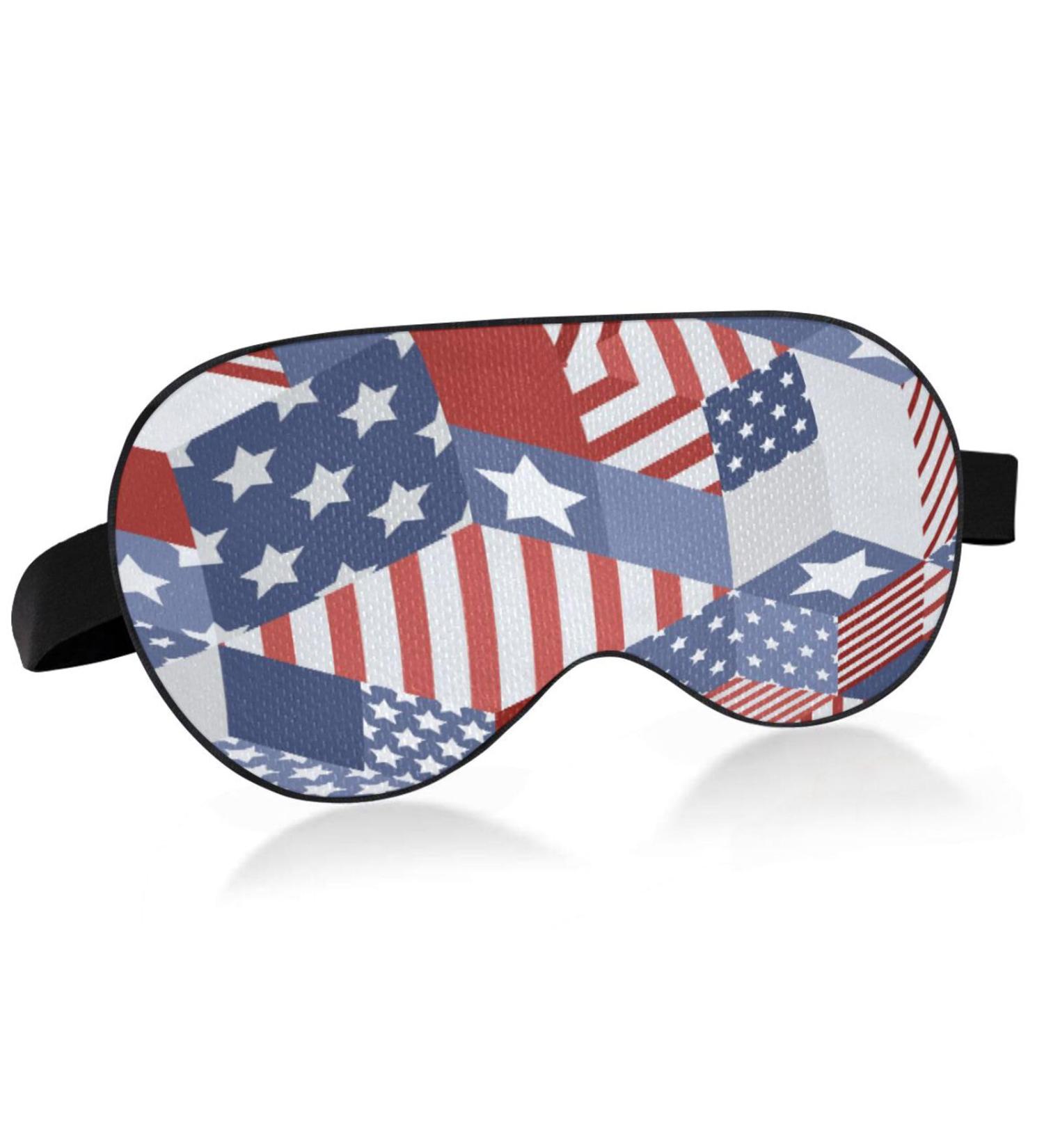 Seamless American Flag Eye Mask | Funny Sleep Mask for Travel & Naps | Adjustable Light Blocking Blindfold for Men & Women - Buy Online on GoSupps.com