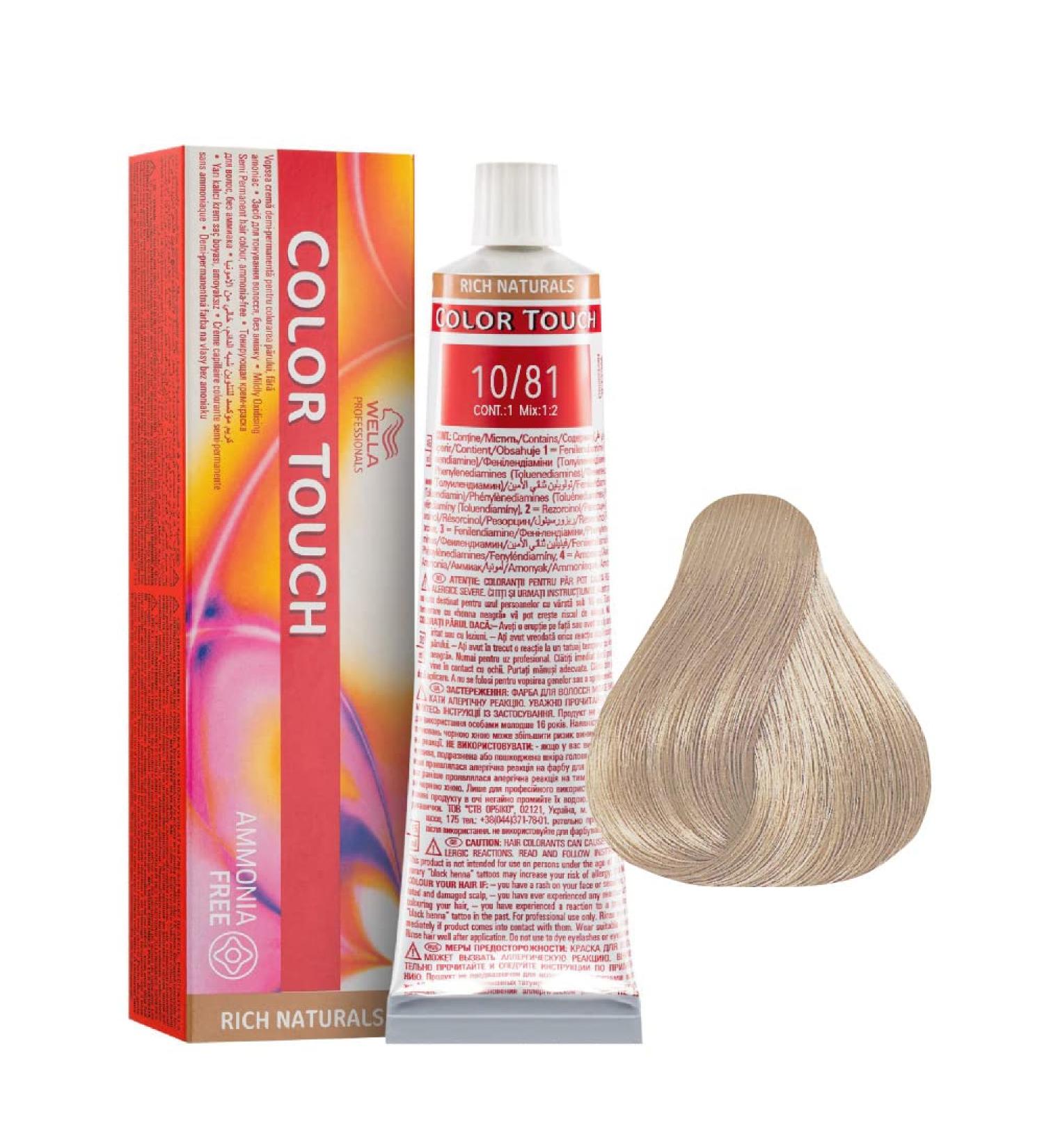 Wella Professionals Color Touch Semipermanent Haircolor Number 10/81 10/81 Lightest Pearl Ash Blonde 1 count (Pack of 1)