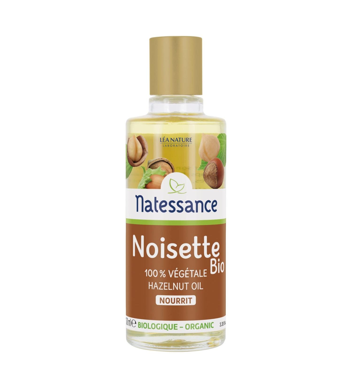 Natessance - Organic Hazelnut Oil - 100% Pure - Certified Organic - 100ml Bottle
