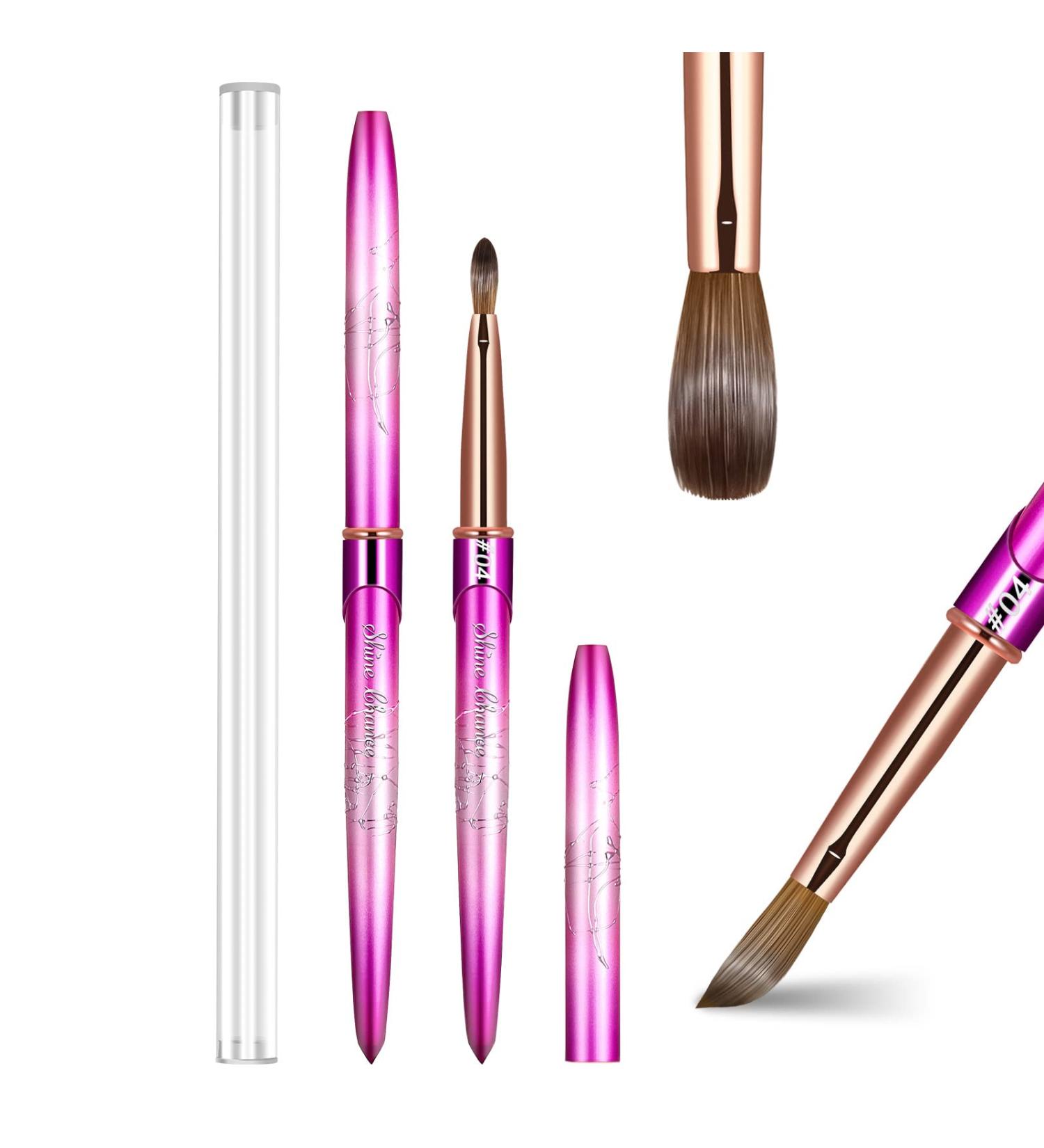 Shine Chance Size 4 Acrylic Nail Brush - 100% Real Kolinsky Art Brush for Professional DIY Manicures - Handmade Nail Extension Tool for Home Salon - Beginners Friendly - Buy Online on GoSupps.com