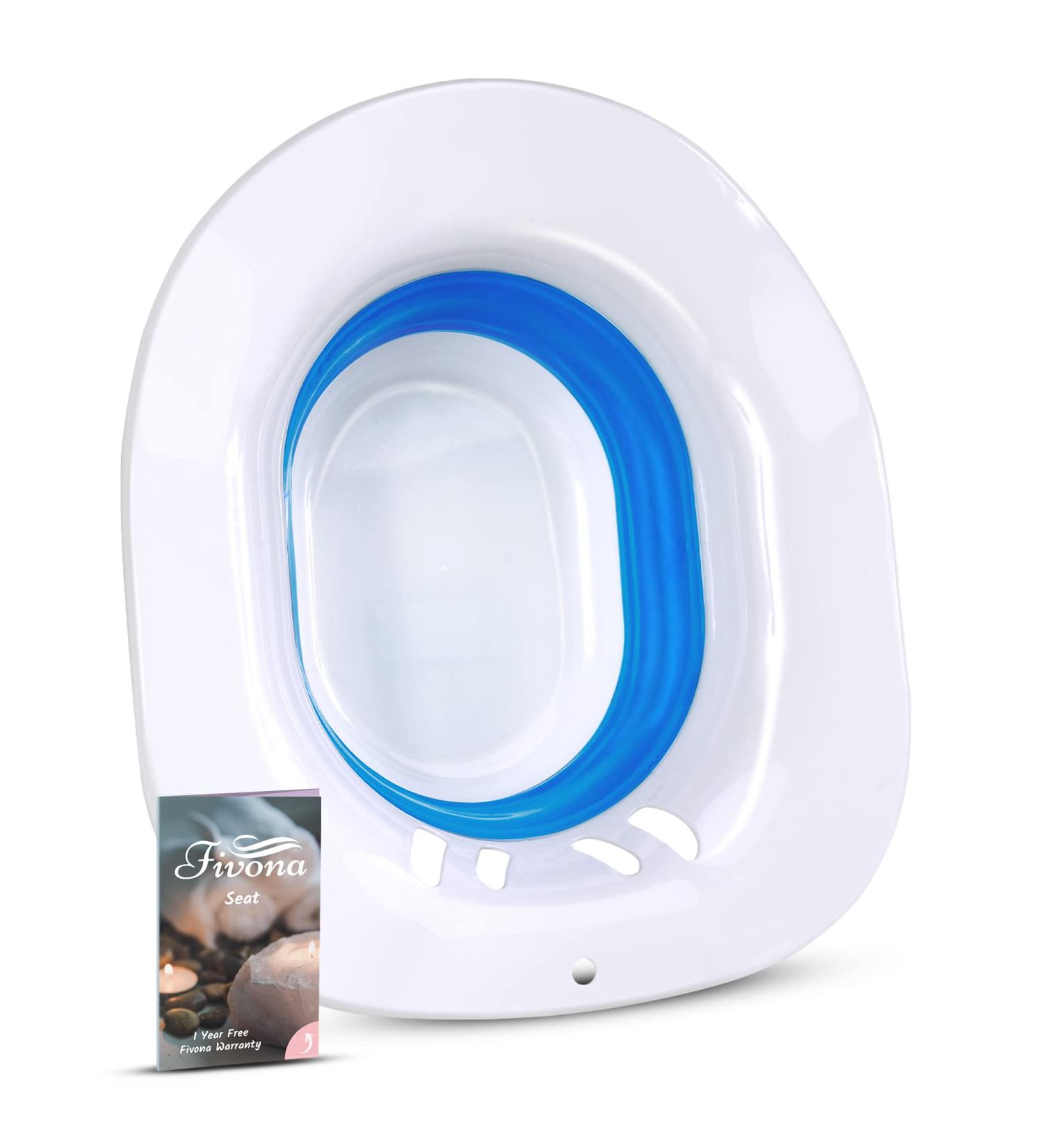 Fivona Unisex Sitz Bath Seat for Hemorrhoid, Fissure, Postpartum Care - BPA Free, Ergonomic Anti-Spill Design - Universal Fit - Buy Online on GoSupps.com