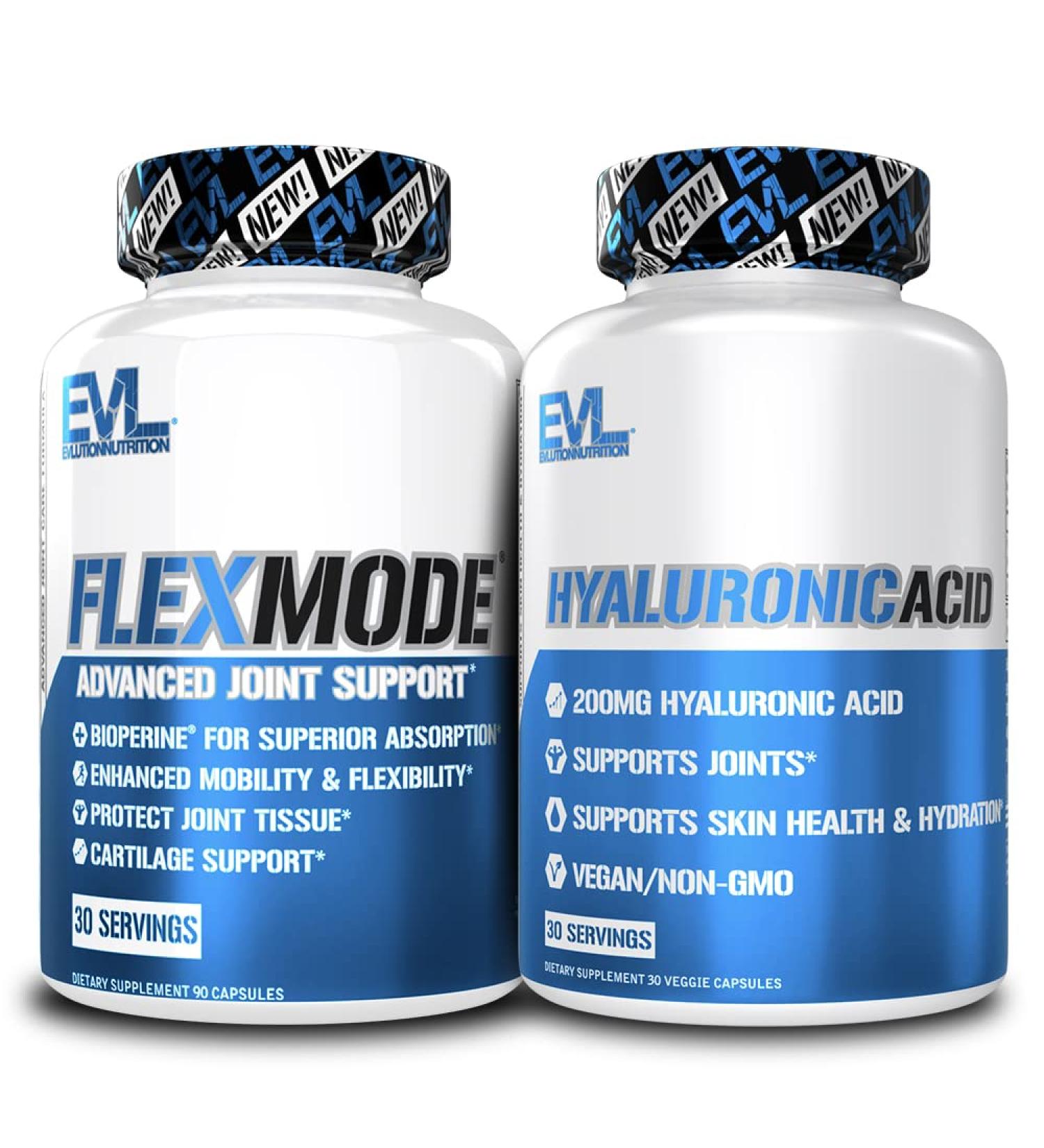 Advanced Joint Support Supplement Bundle - Complete Joint Support Stack with Hyaluronic Acid and FlexMode with Joint Vitamins Glucosamine Chondroitin MSM and BioPerine for Enhanced Absorption - Buy Online on GoSupps.com