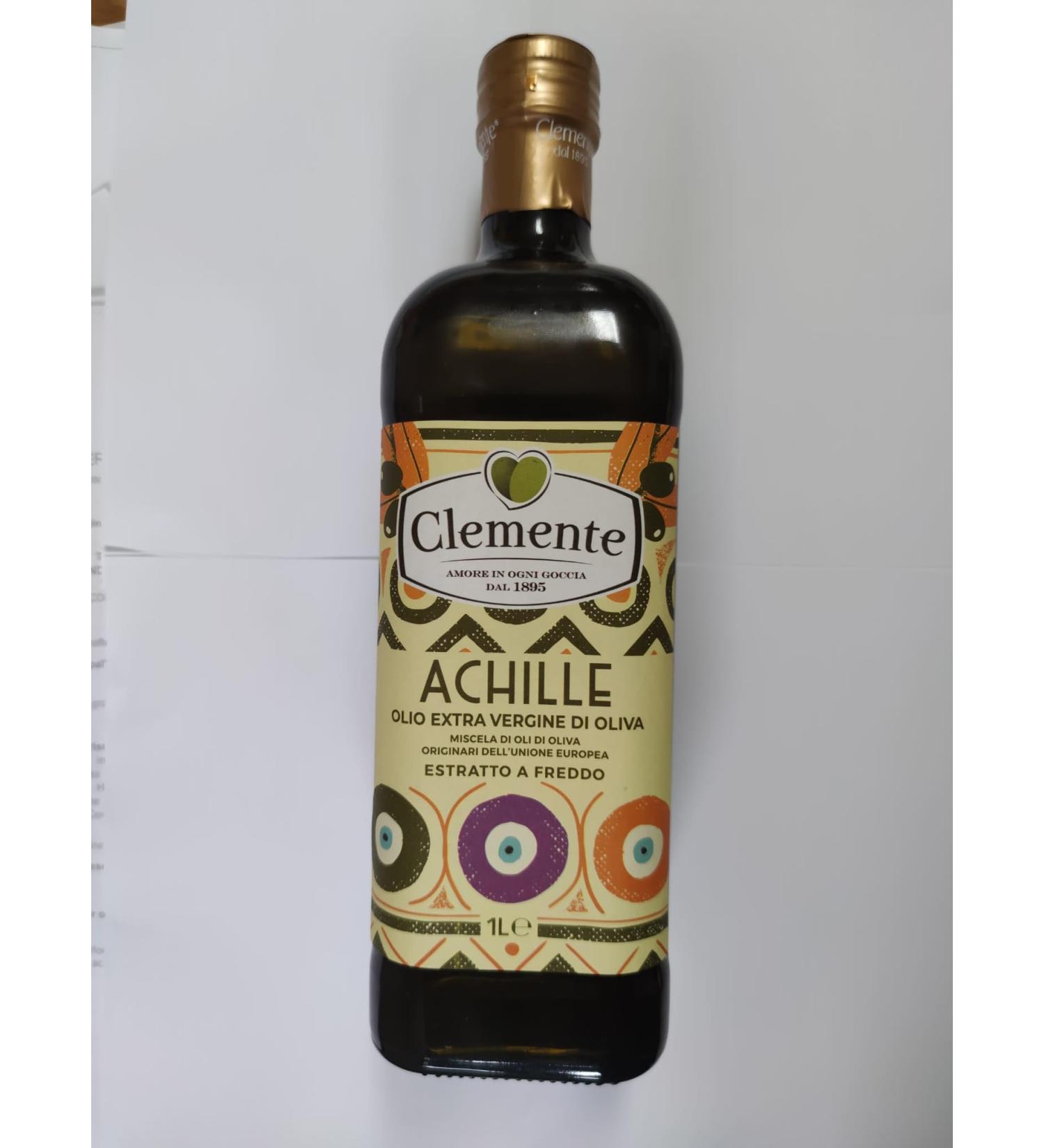 Clemente Achille Extra Virgin Olive Oil Cold Pressed 1L EU Oil Blend - Buy Online on GoSupps.com