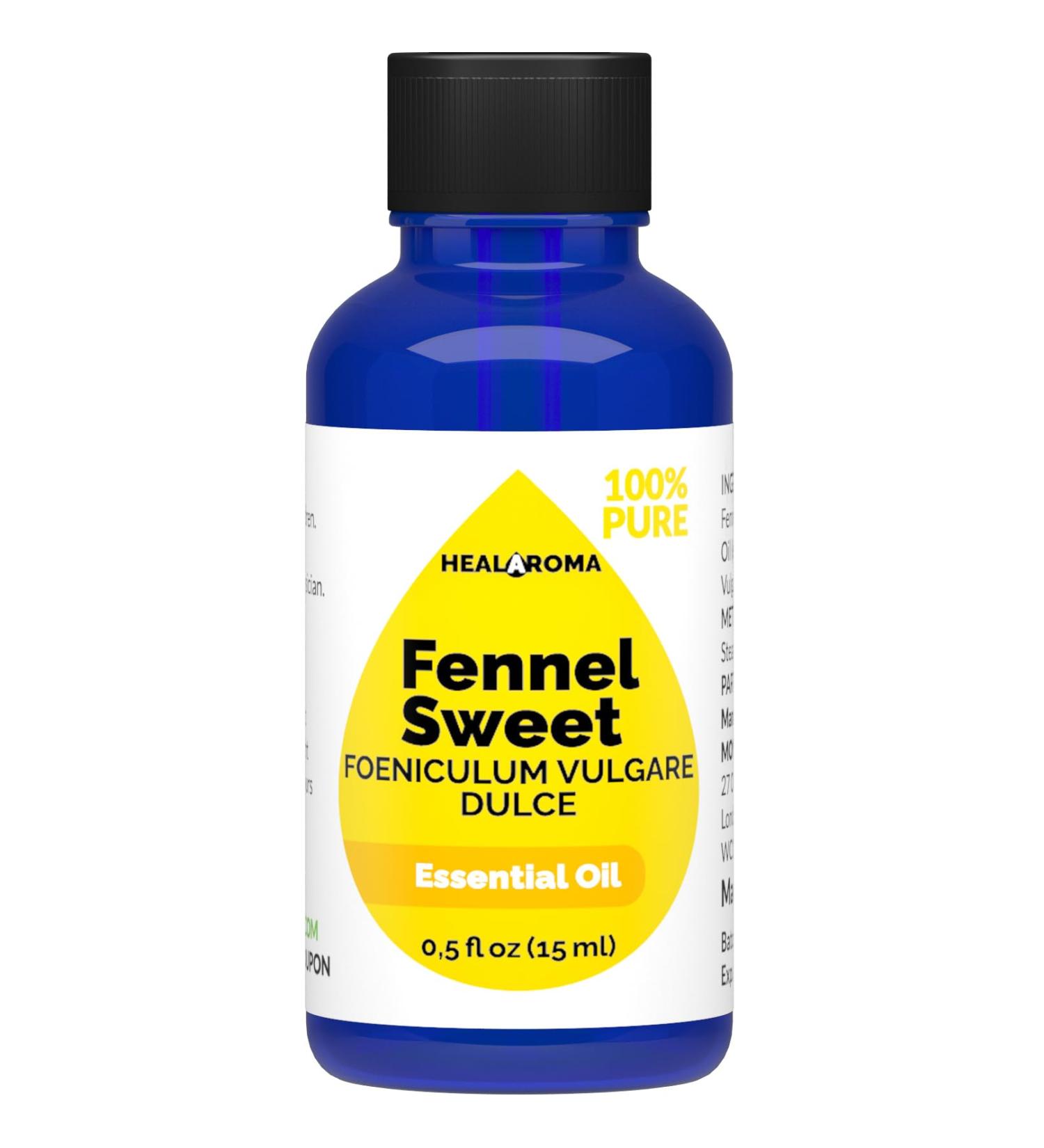 Fennel Sweet Essential Oil 15 ml - 0.5 oz - Pure & Natural