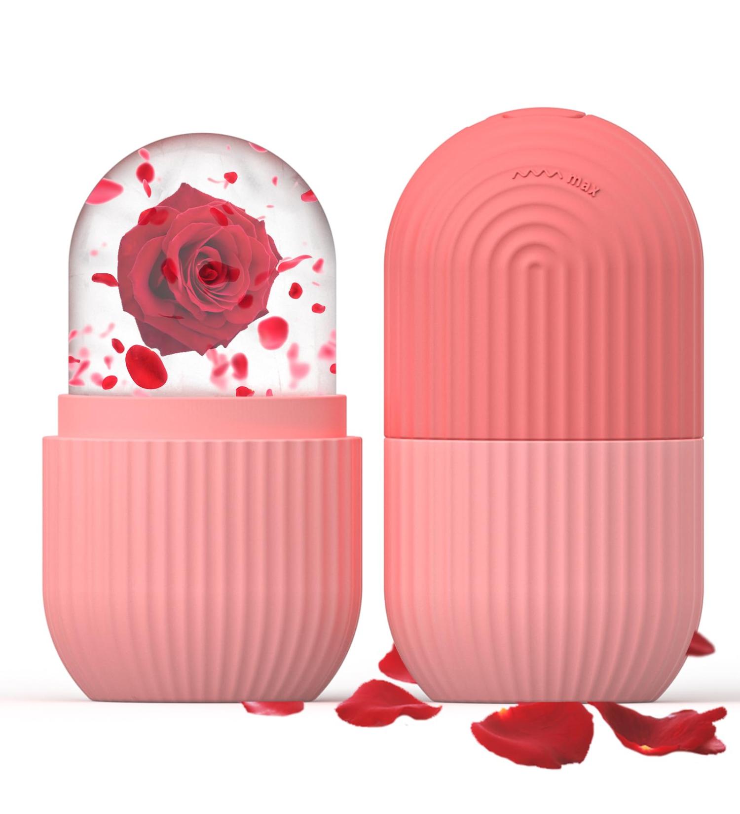 Ice Cube Roller Massager | Pink Silicone Facial & Eye De-Puffer | Reduce Migraine Pain & Condition Skin Naturally - Buy Online on GoSupps.com