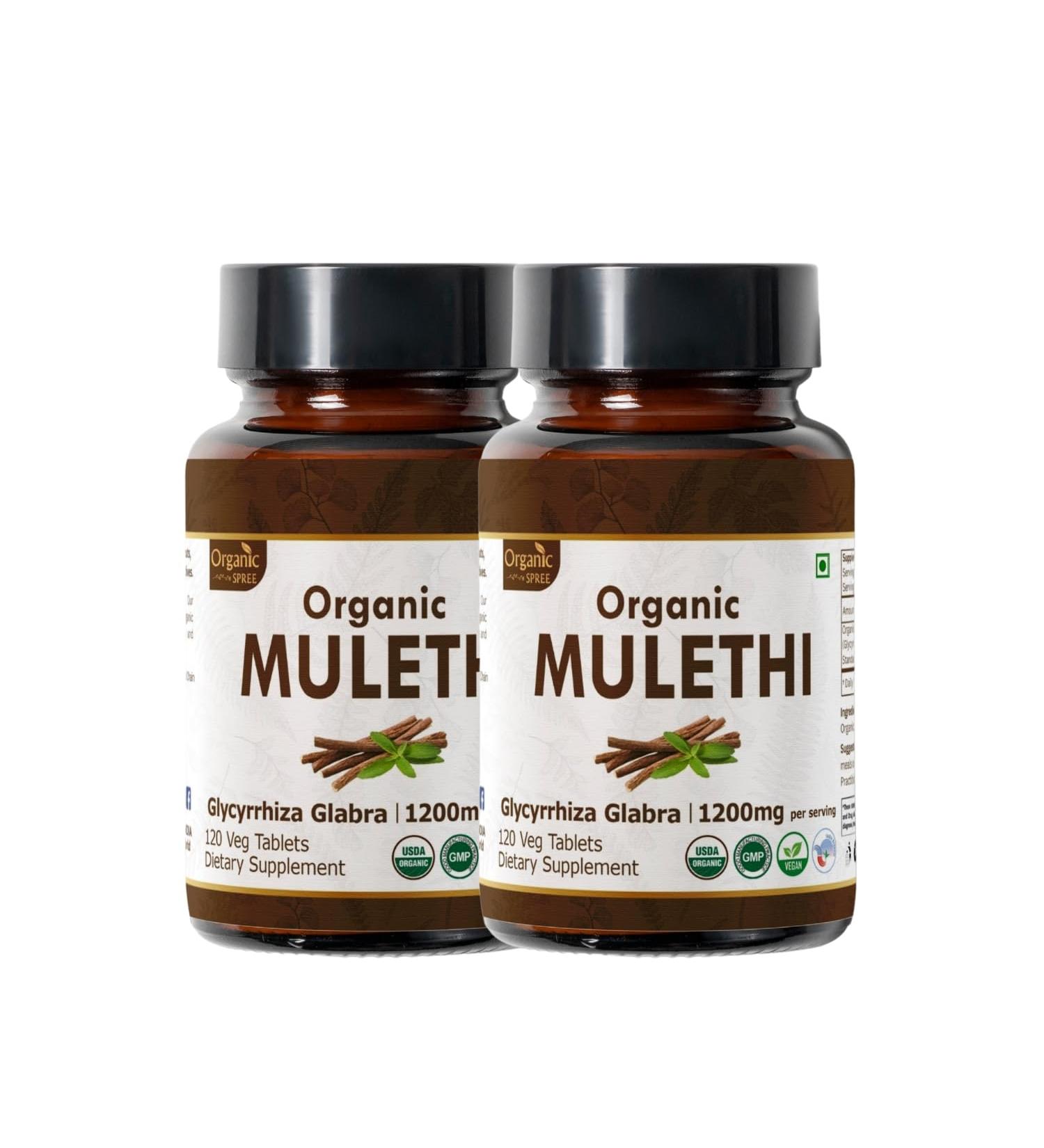 ORGANIC SPREE Mulethi 120 Tablets USDA Organic Licorice Root Supports Digestive Health & Immunity* - Pack of 2 - Buy Online on GoSupps.com