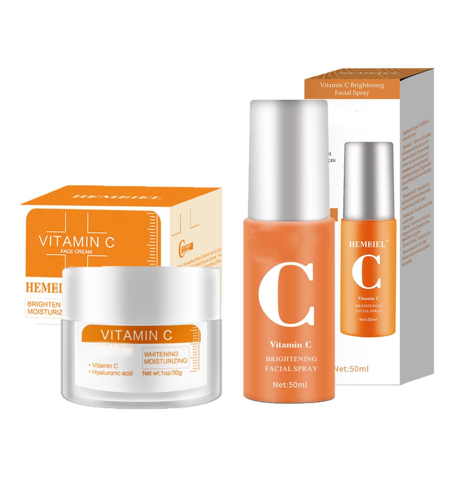 Vitamin C Face Mist&Vitamin C Cream Hydrating Face Mist&Anti Aging Cream Set Vitamin C Serum for Face Relieves Redness Skincare Set Brighten&Improve Uneven Skin Relieves Dark Spots Spray Moisturiser - Buy Online on GoSupps.com