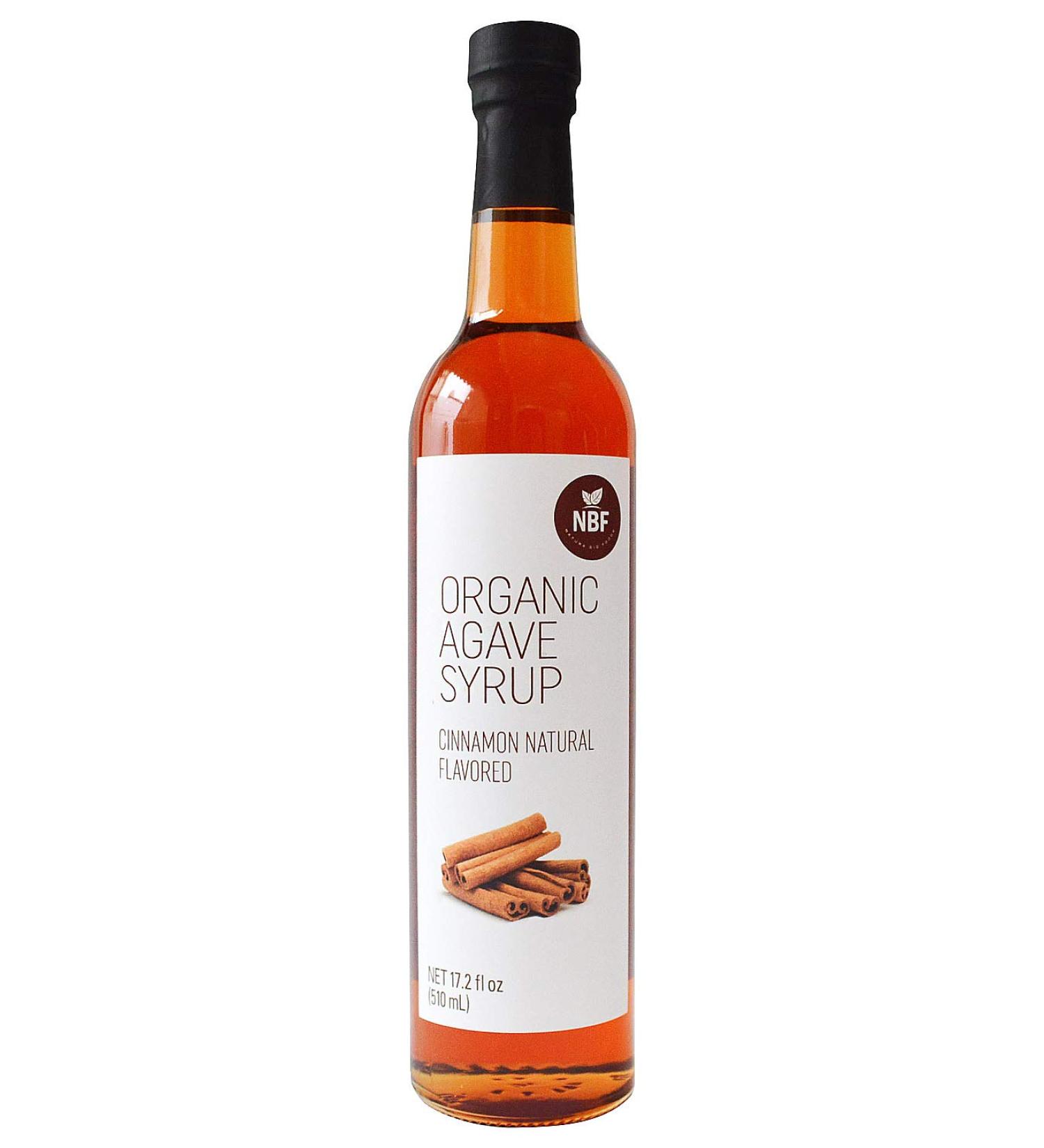 NBF Blue Organic Agave Nectar Syrup Cinnamon Sweetener - Large 17.2oz | Low Glycemic Index, Non-GMO, Gluten-Free - Buy Online on GoSupps.com