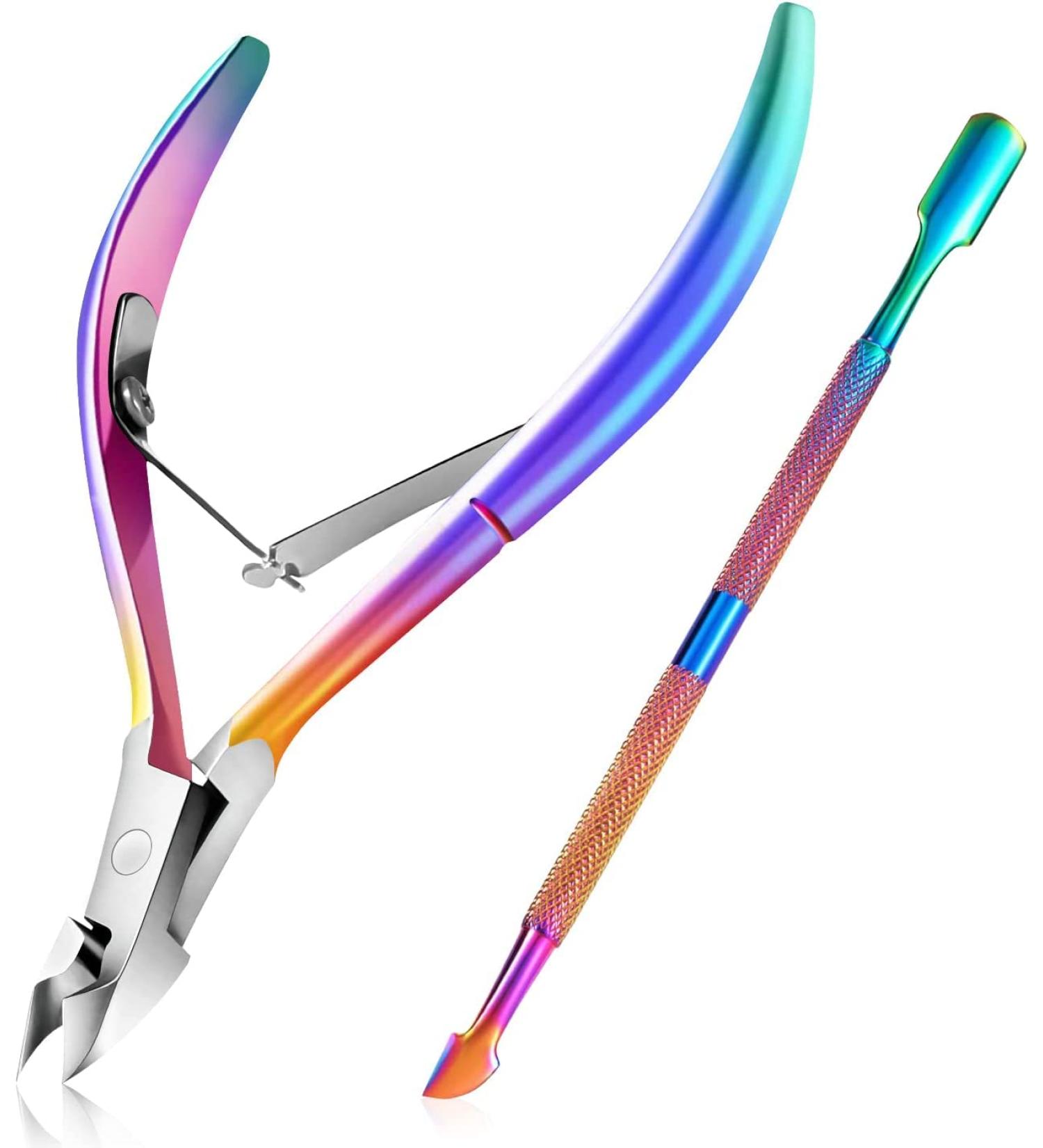 Easkep Cuticle Trimmer & Pusher - Professional Stainless Steel Cutter Nippers for Fingernails and Toenails - Buy Online on GoSupps.com